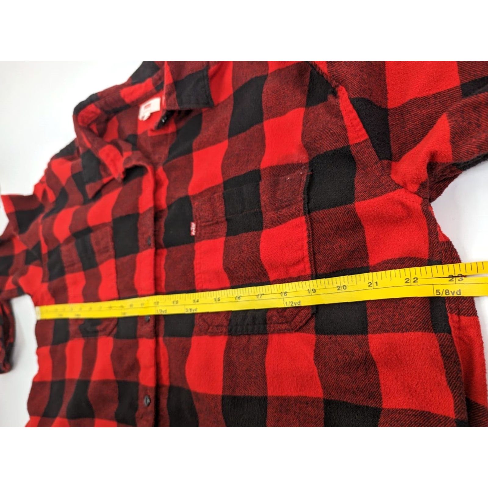 Levi's Levi's Shirt Women's L Red Flannel Button-Up Long Sleeve Buffalo Check Size L / US 10 / IT 46 - 6 Thumbnail