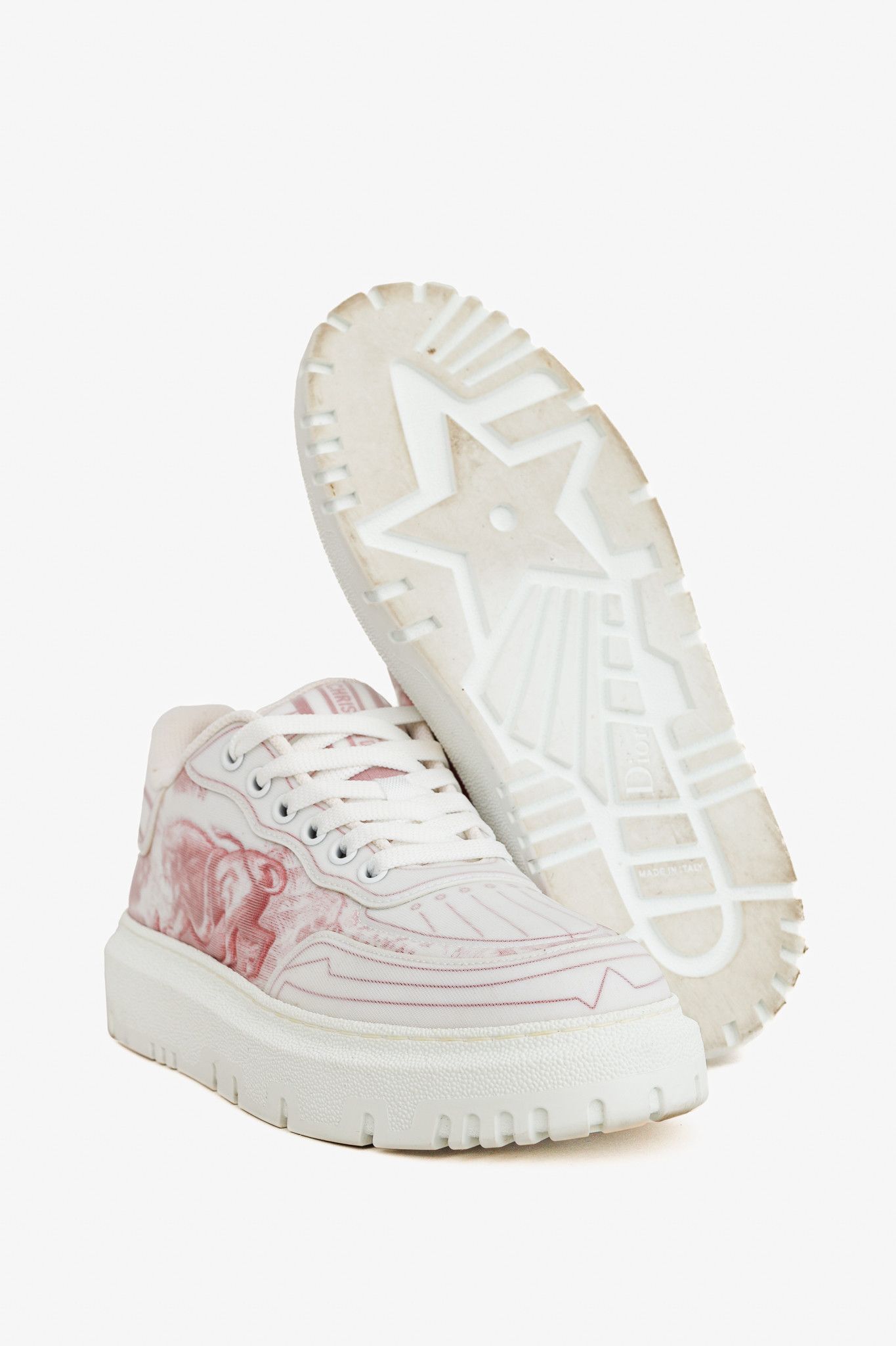 Dior Dior Addict Toile de Jouy Neoprene Low-Top Sneakers Size US 6.5 / IT 36.5 - 4 Thumbnail