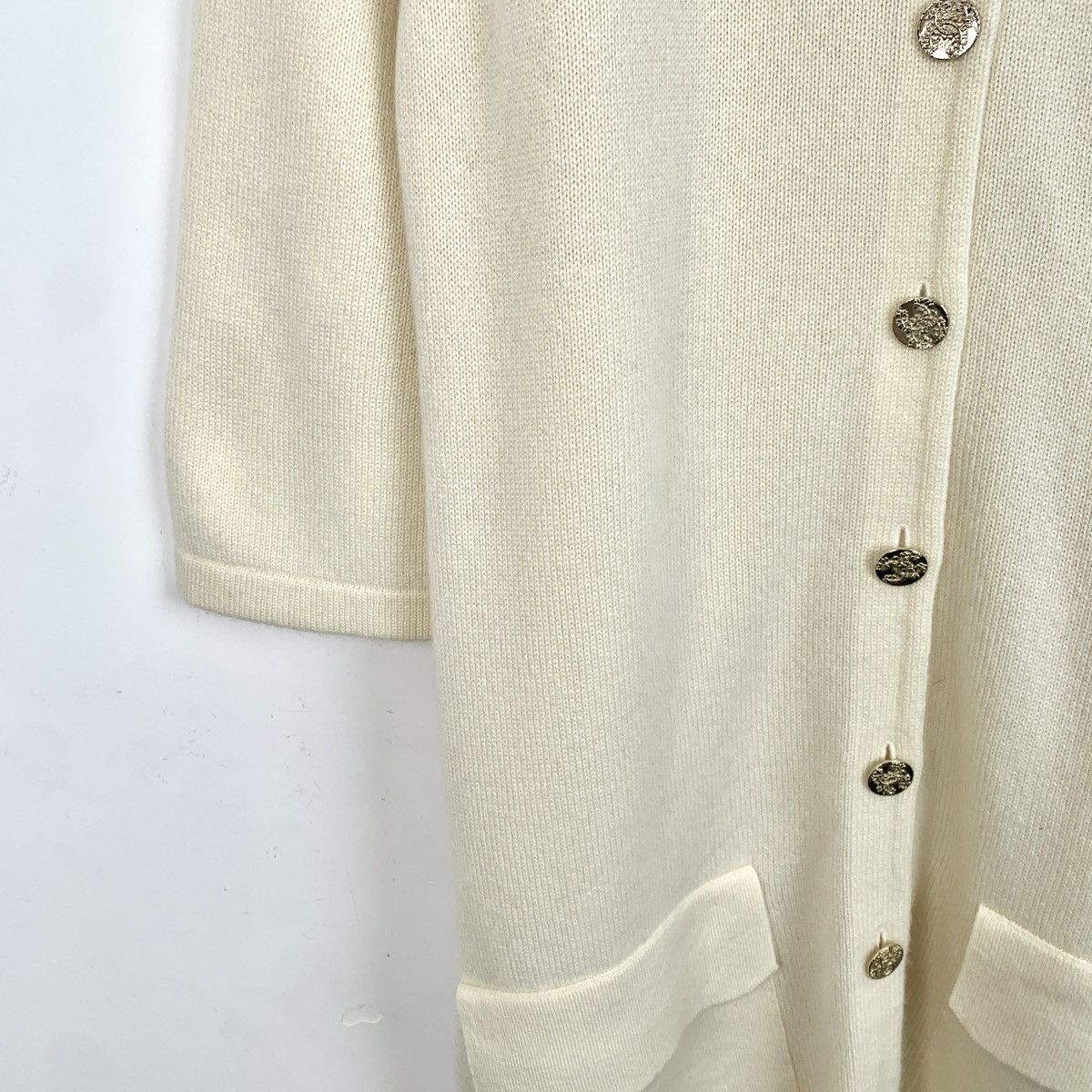 Chanel Chanel Beige Cashmere Short Sleeve Knit Dress K26WX Size S / US 4 / IT 40 - 4 Thumbnail