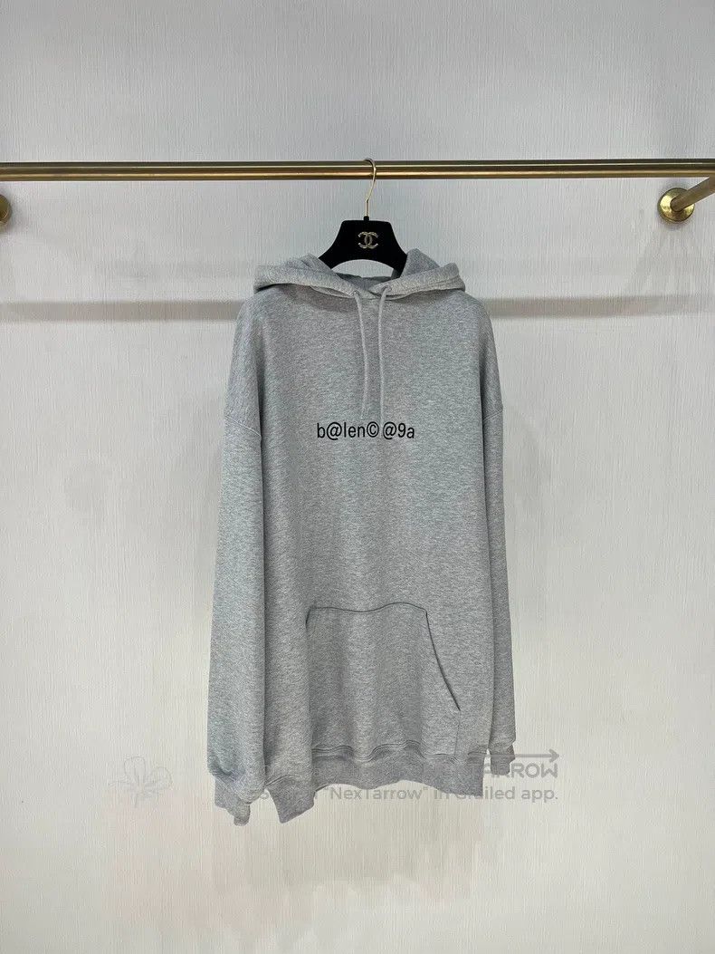Balenciaga Balenciaga Gray Letter Print Hooded Sweatshirt Size US L / EU 52-54 / 3 - 1 Thumbnail