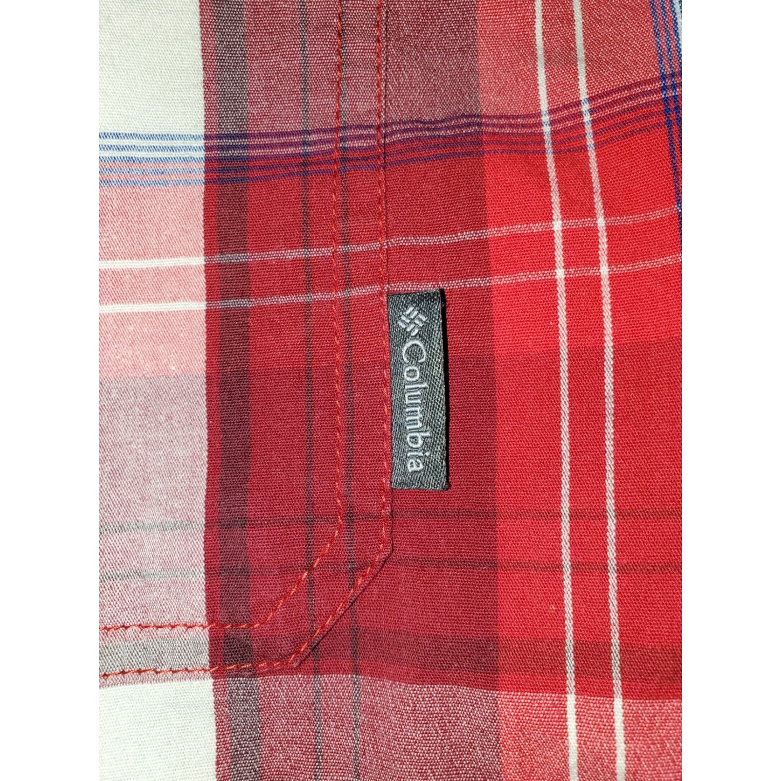 Vintage Columbia Mens Shirt XL Red Plaid Long Sleeve Button-Down Button-Up Collared Pocketed Regular Fit Casual Business Travel Workwear Outdoors Size US XL / EU 56 / 4 - 2 Thumbnail