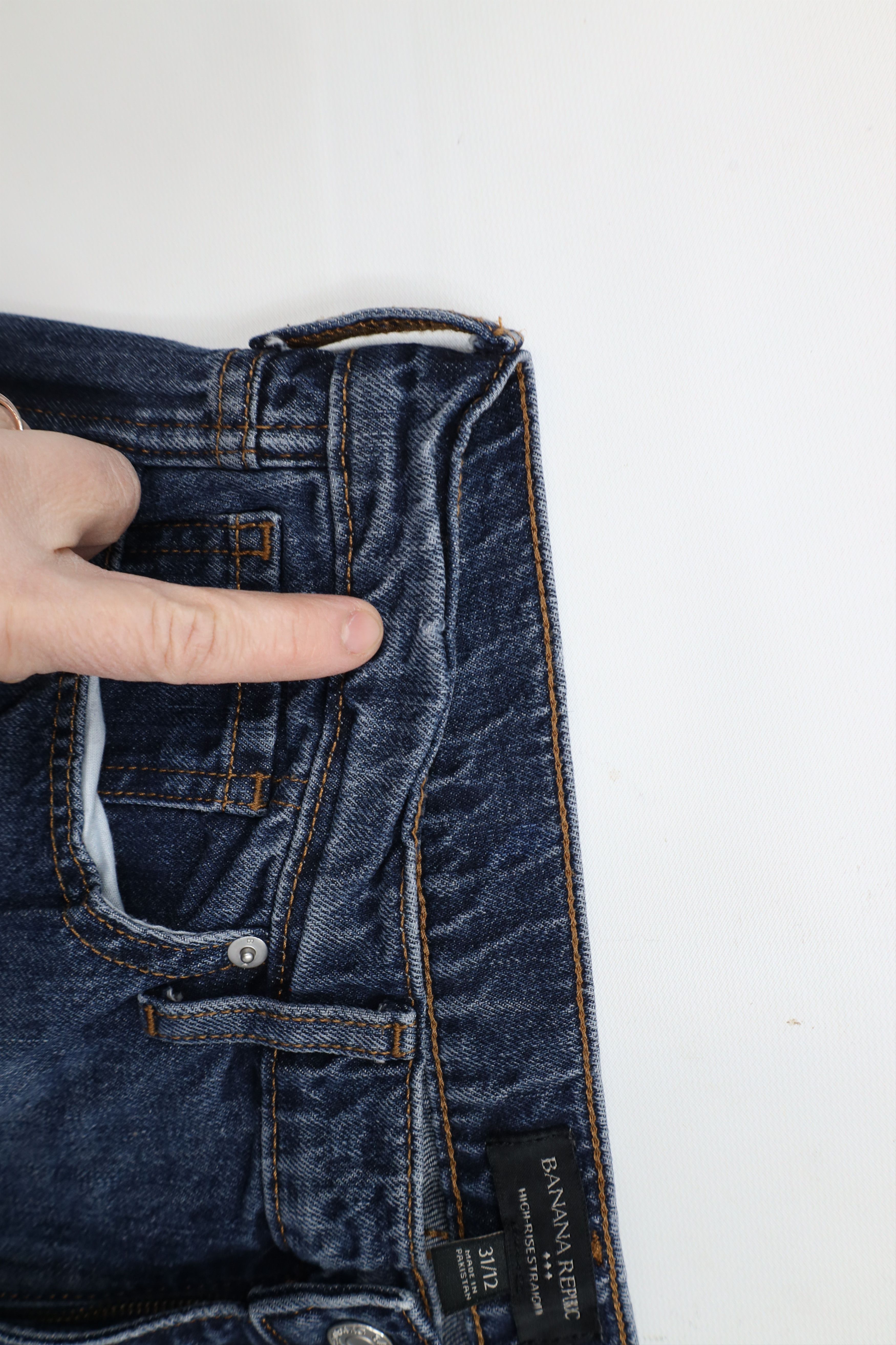Banana Republic × Vintage Banana Republic High Rise Straight Fit Denim Jeans Blue Size 31" - 7 Thumbnail