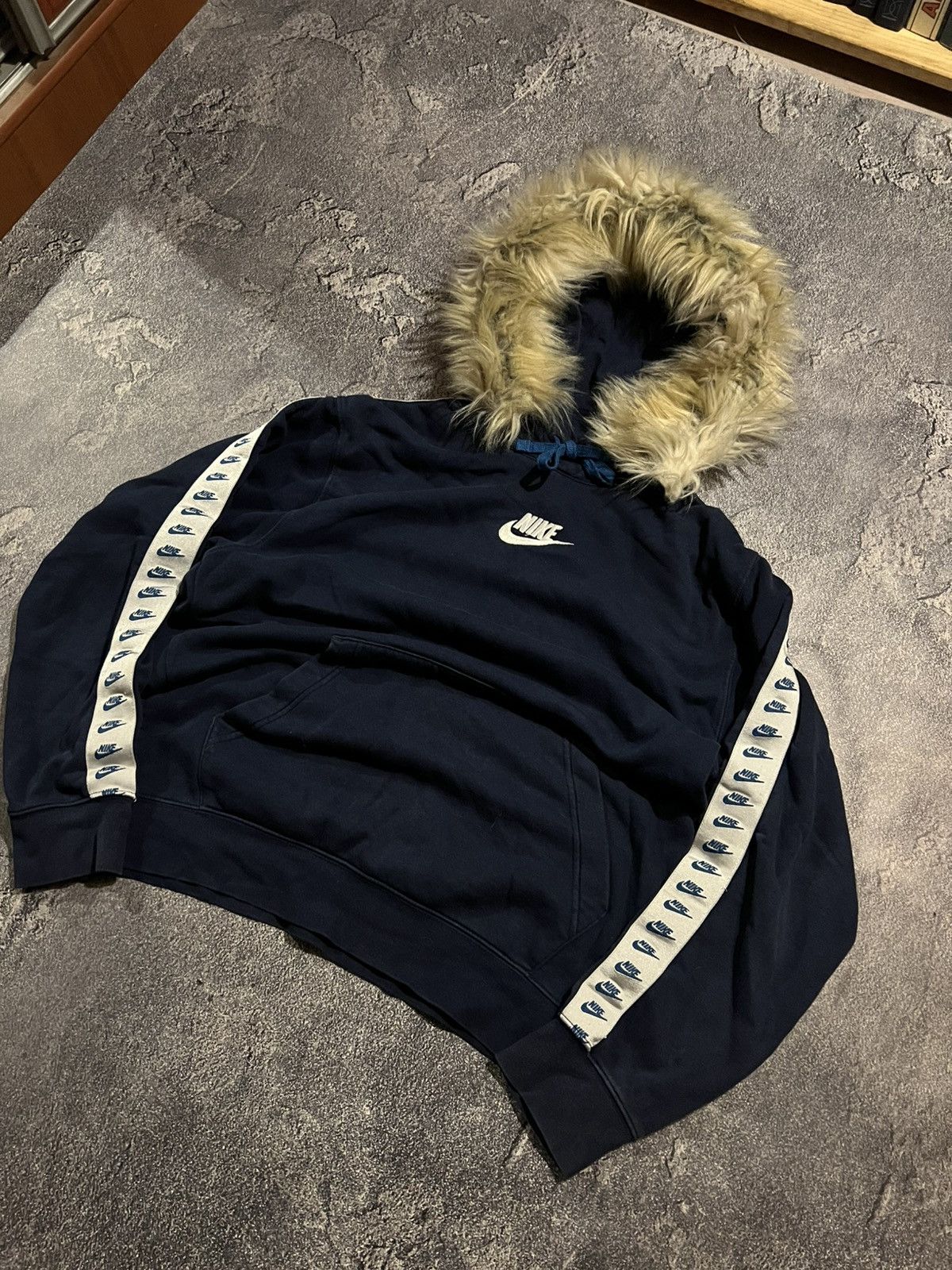 Vintage Vintage Custom Y2K Hoodie Nike / Avan Garde Archive Fur Size US S / EU 44-46 / 1 - 2 Thumbnail