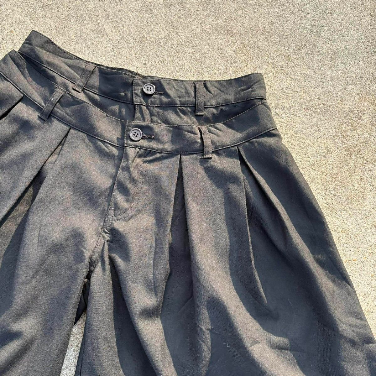 Japanese Brand ARW Double Waist Pleated Wide Leg Culotte Shorts Size US 28 / EU 44 - 6 Thumbnail