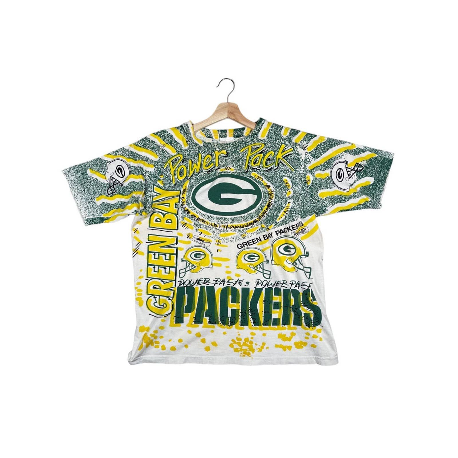 Green Bay Packers Mens XL Magic online Johnson T All Over Print Single Stitch T Shirt