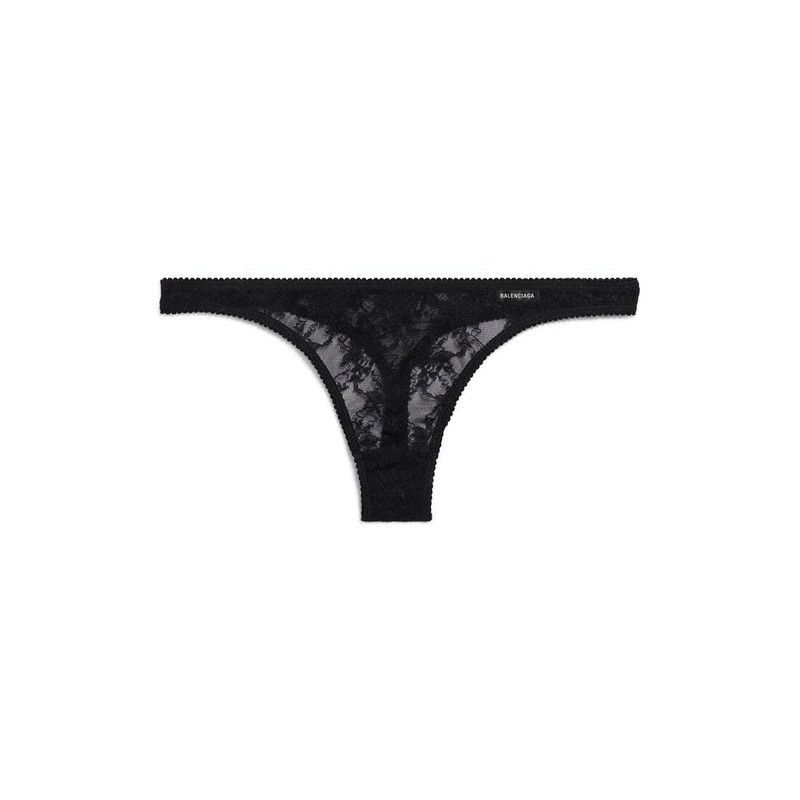 Balenciaga o1tr1nto1125 Size: M / Lace Thong in Black Size ONE SIZE - 1 Thumbnail