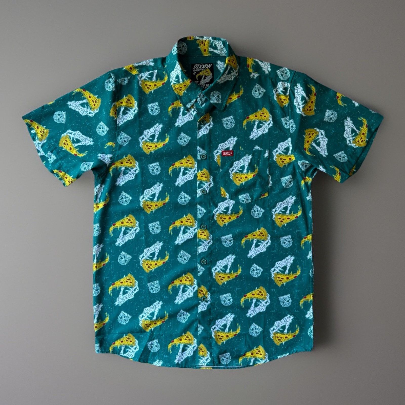 Dixxon Dixxon Shirt M Green The Slice Pizza Short Sleeve Button Up Size US M / EU 48-50 / 2 - 1 Thumbnail