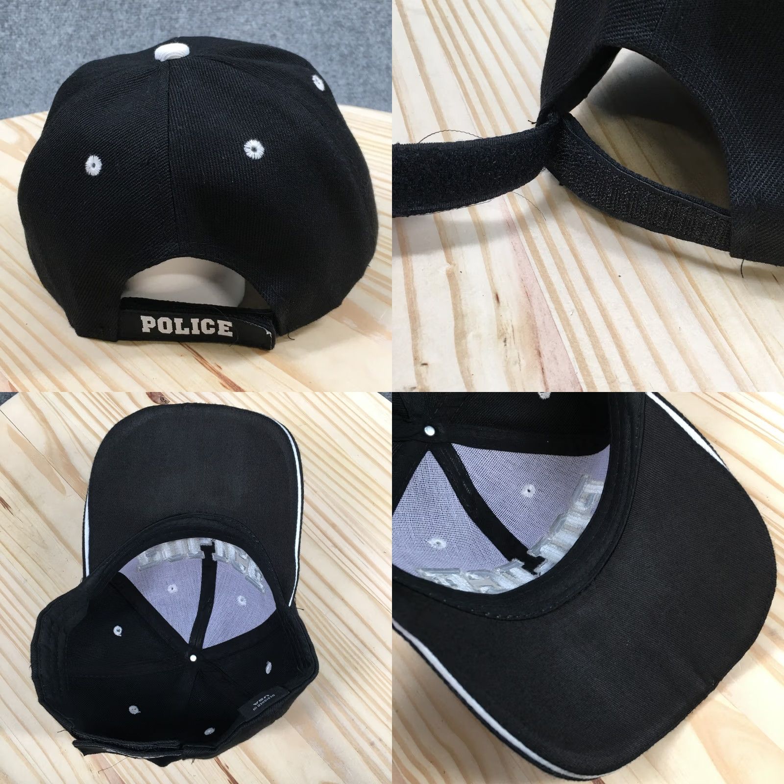Vintage Baseball Cap Police Unisex Black One Size Adjustable Curved Brim Embroidered Size ONE SIZE - 8 Thumbnail