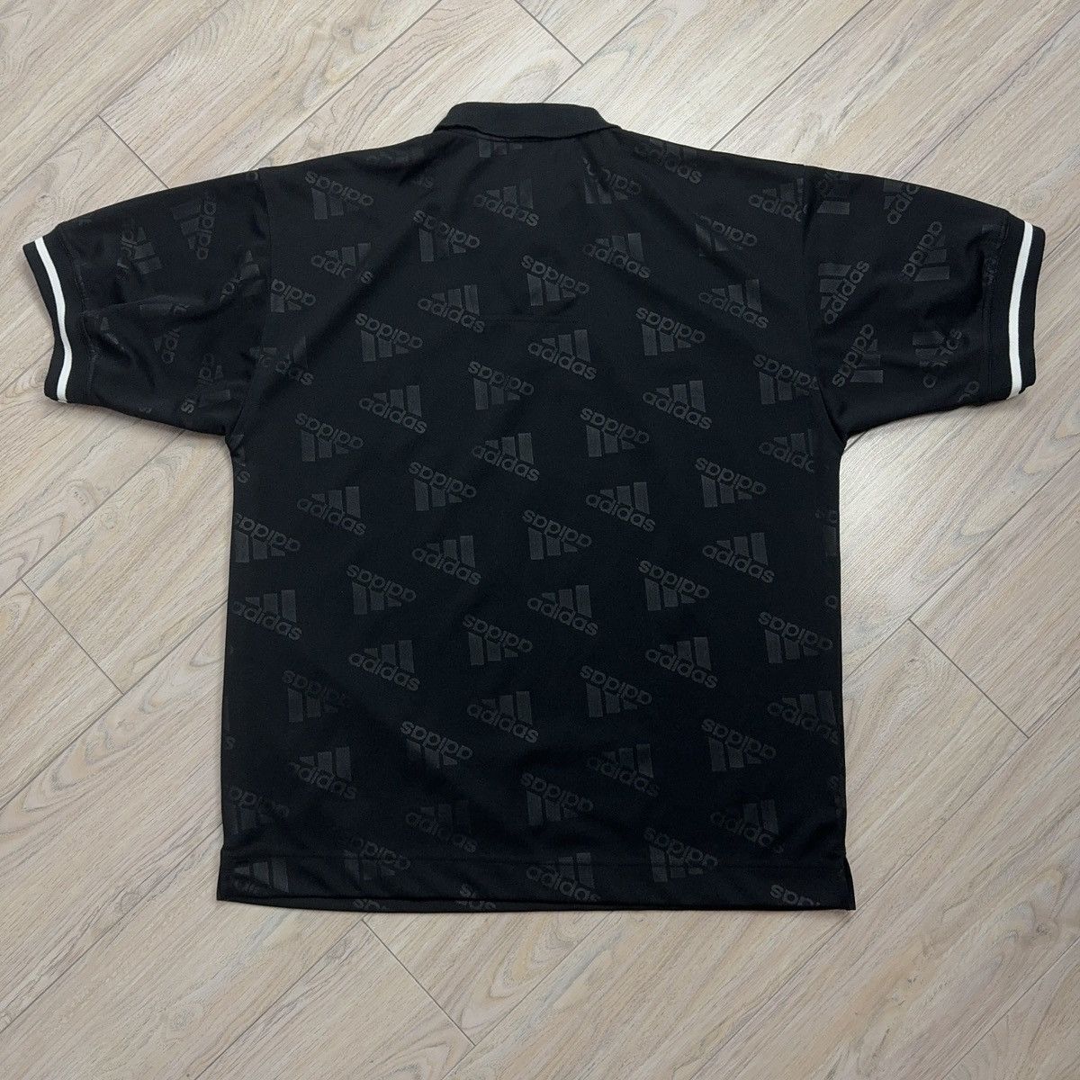 Adidas Vintage Y2K Adidas Multi Logo Monogram Boxy Polo Shirt Size US L / EU 52-54 / 3 - 8 Thumbnail