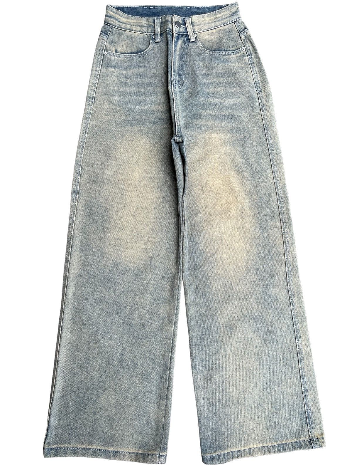 Other Vintage Y2K Japanese Brand Wide Leg Grey Mud Washed Jeans Size 25" / US 0 / IT 36 - 1 Thumbnail