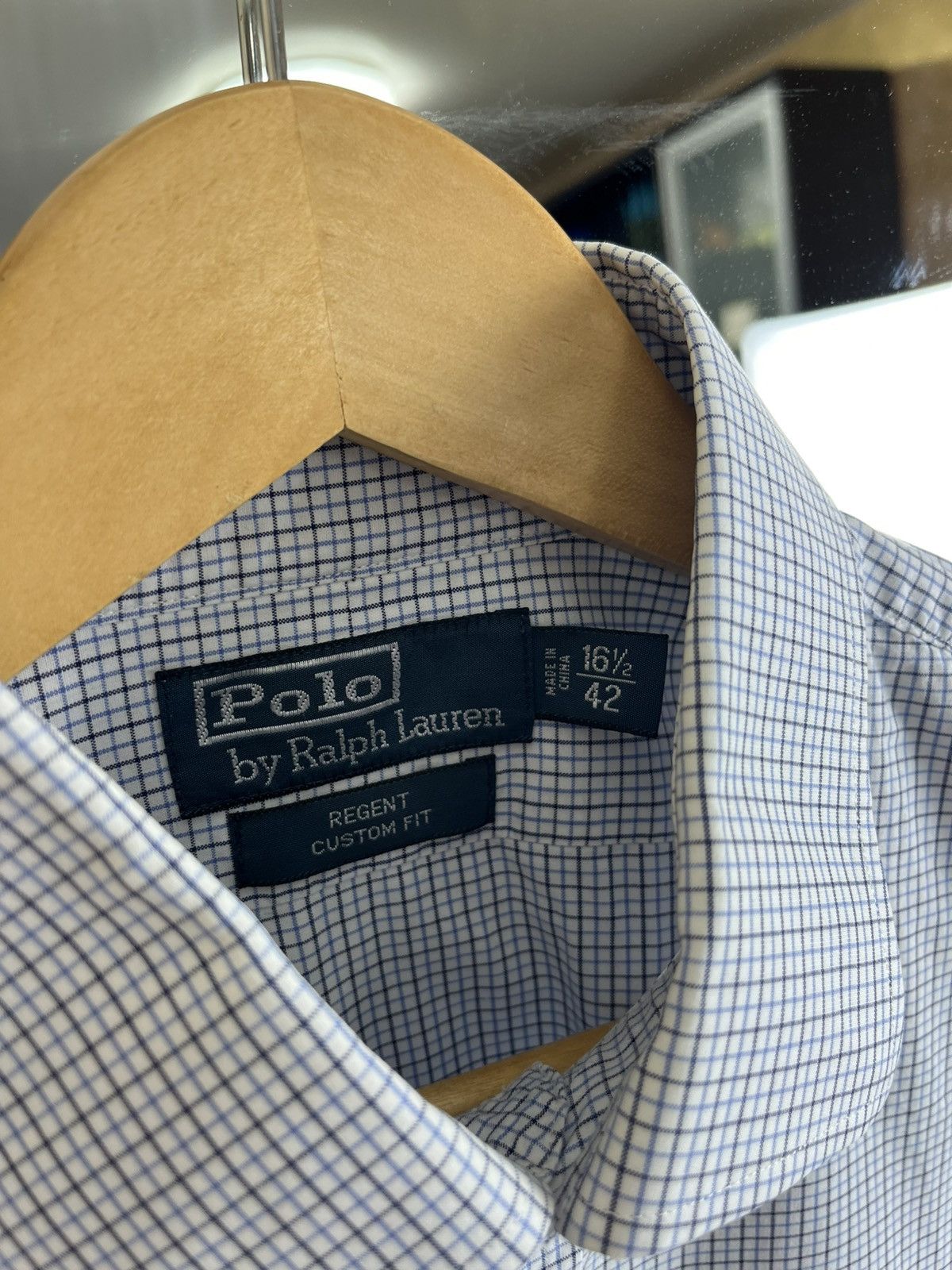 Polo Ralph Lauren Polo Ralph Lauren Regent Custom Fit Micro-Check Poplin Shirt Size US L / EU 52-54 / 3 - 3 Thumbnail