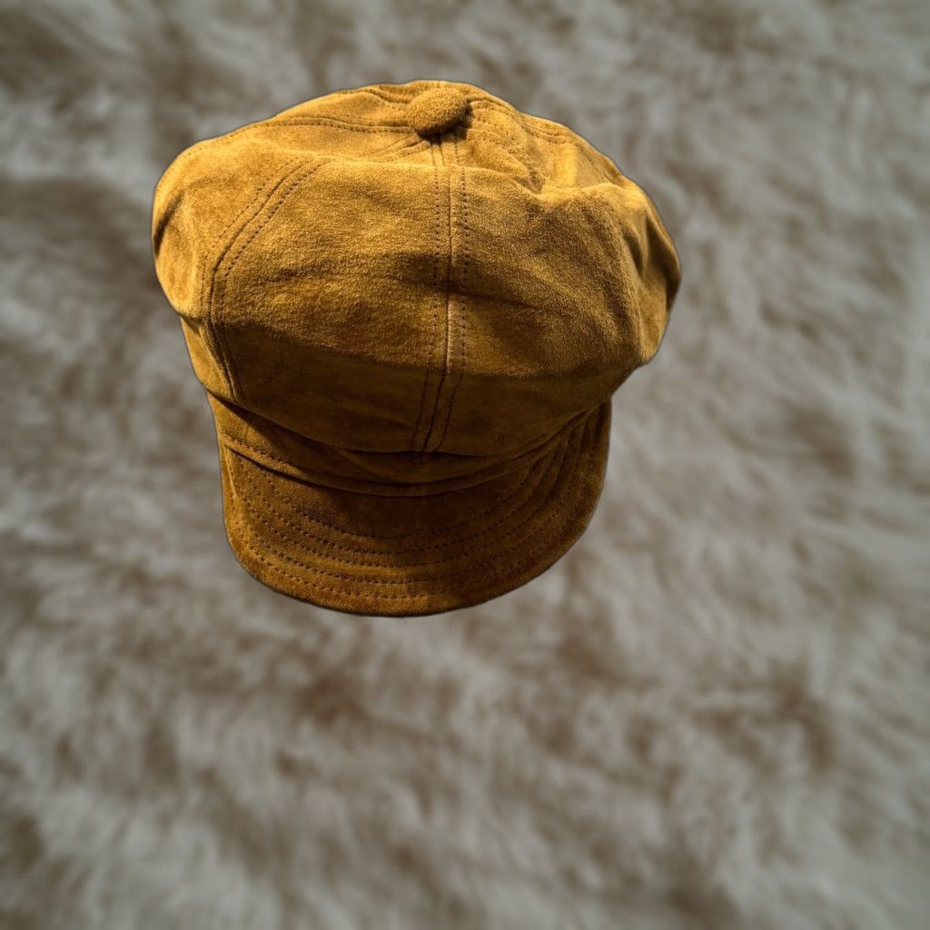 VINTAGE New York Hat Co Leather Spitfire Hat Men Large Brown Tan USA