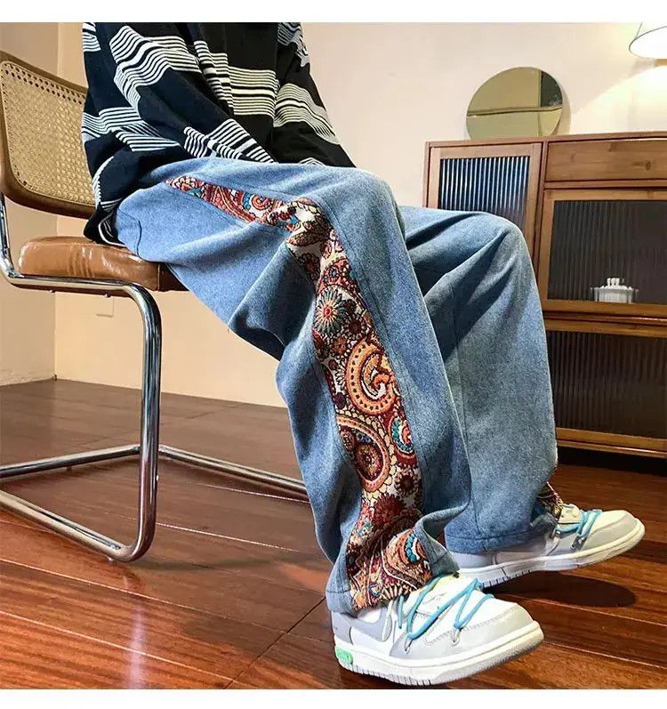 Japanese Brand Patchwork Wide Leg Denim Size US 32 / EU 48 - 1 Thumbnail