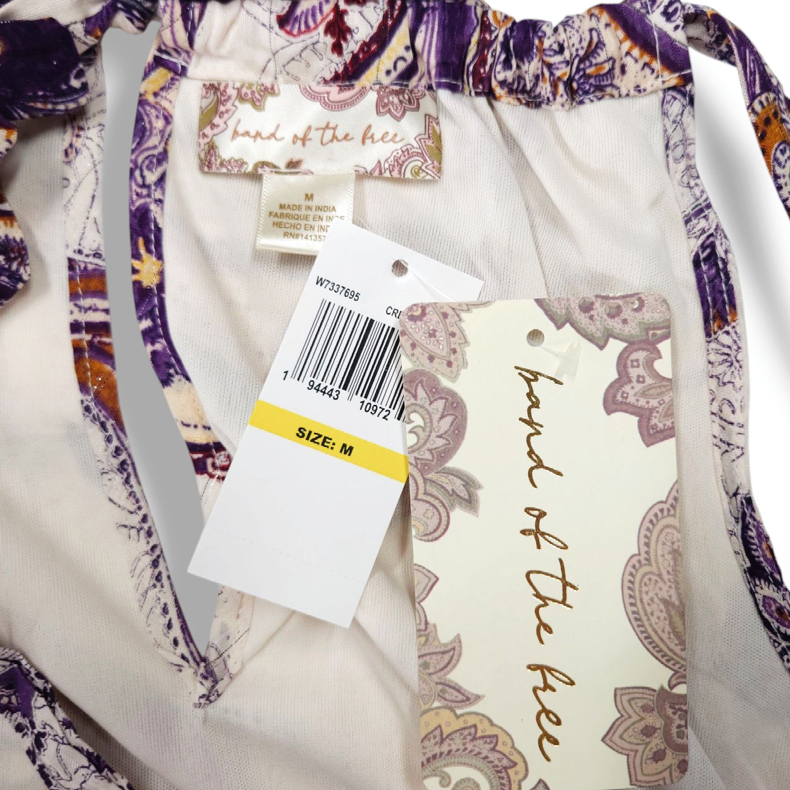 Other Boho Paisley Maxi Dress NWT Cream Purple M Band of the Free Size M / US 6-8 / IT 42-44 - 5 Thumbnail