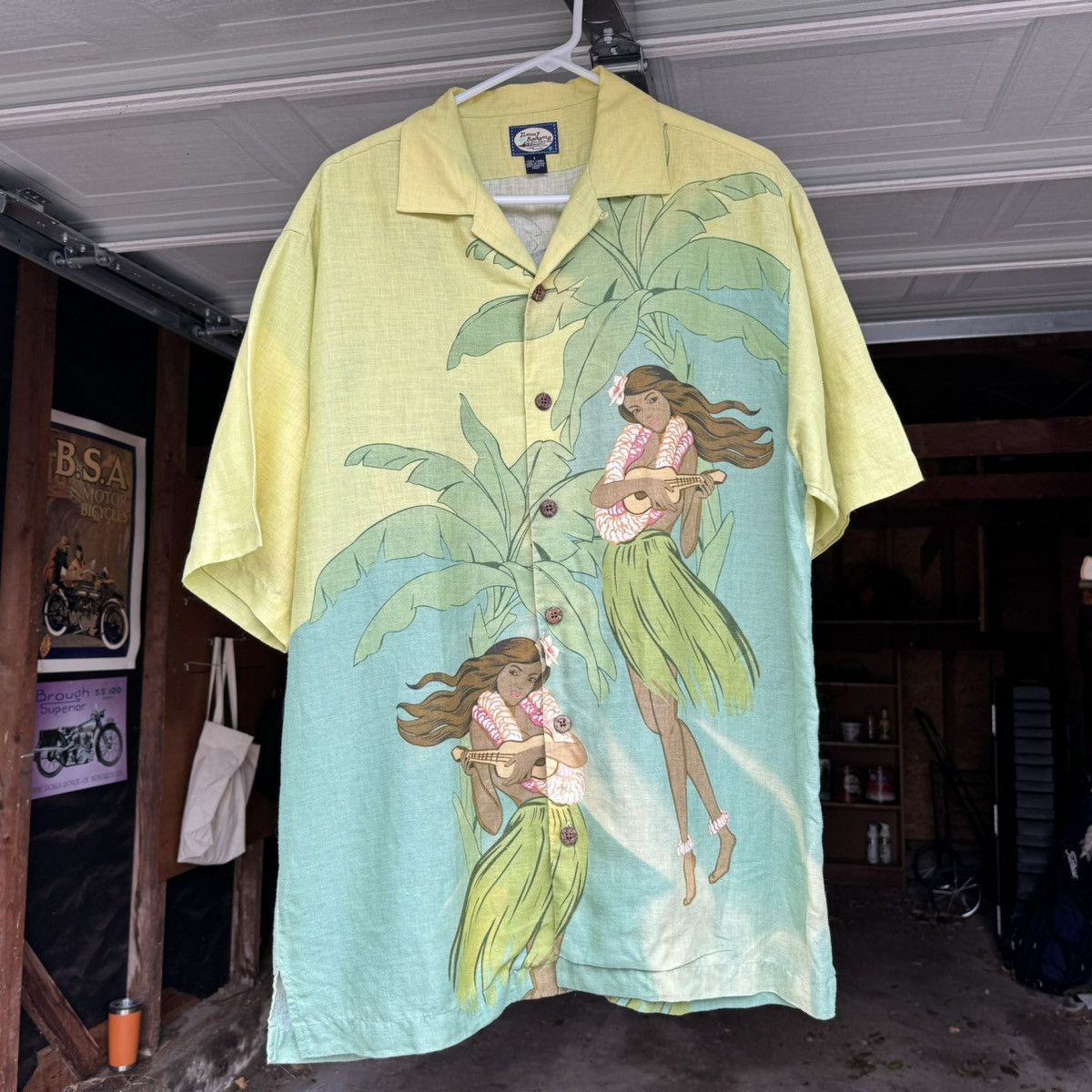Vintage RARE Vintage AOP Linen Camp Collar Earthtones Cigar Sopranos ...