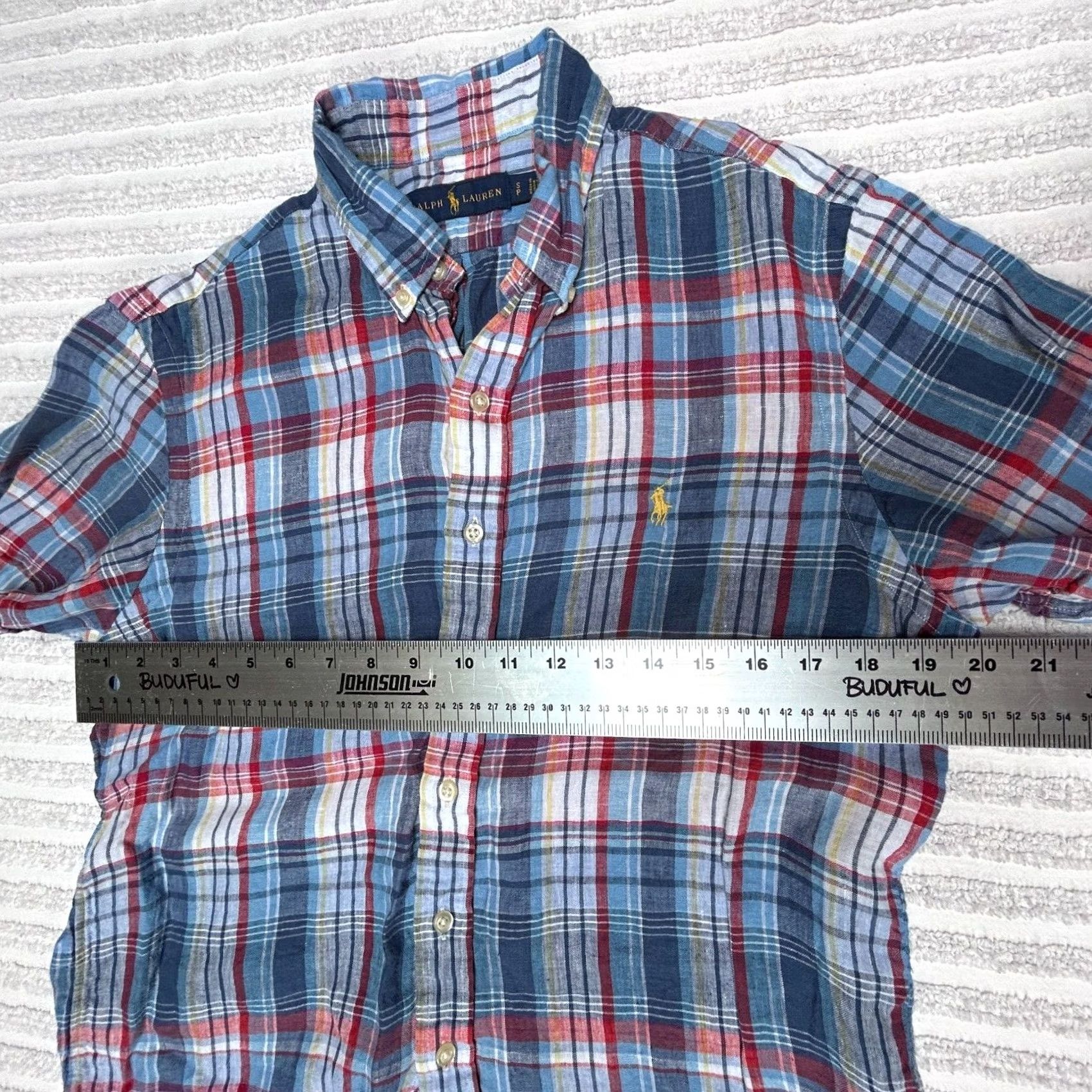 Ralph Lauren Ralph Lauren Mens Button Down Short Sleeve Linen Plaid Shirt Multicolor Sz Small Size US S / EU 44-46 / 1 - 6 Thumbnail