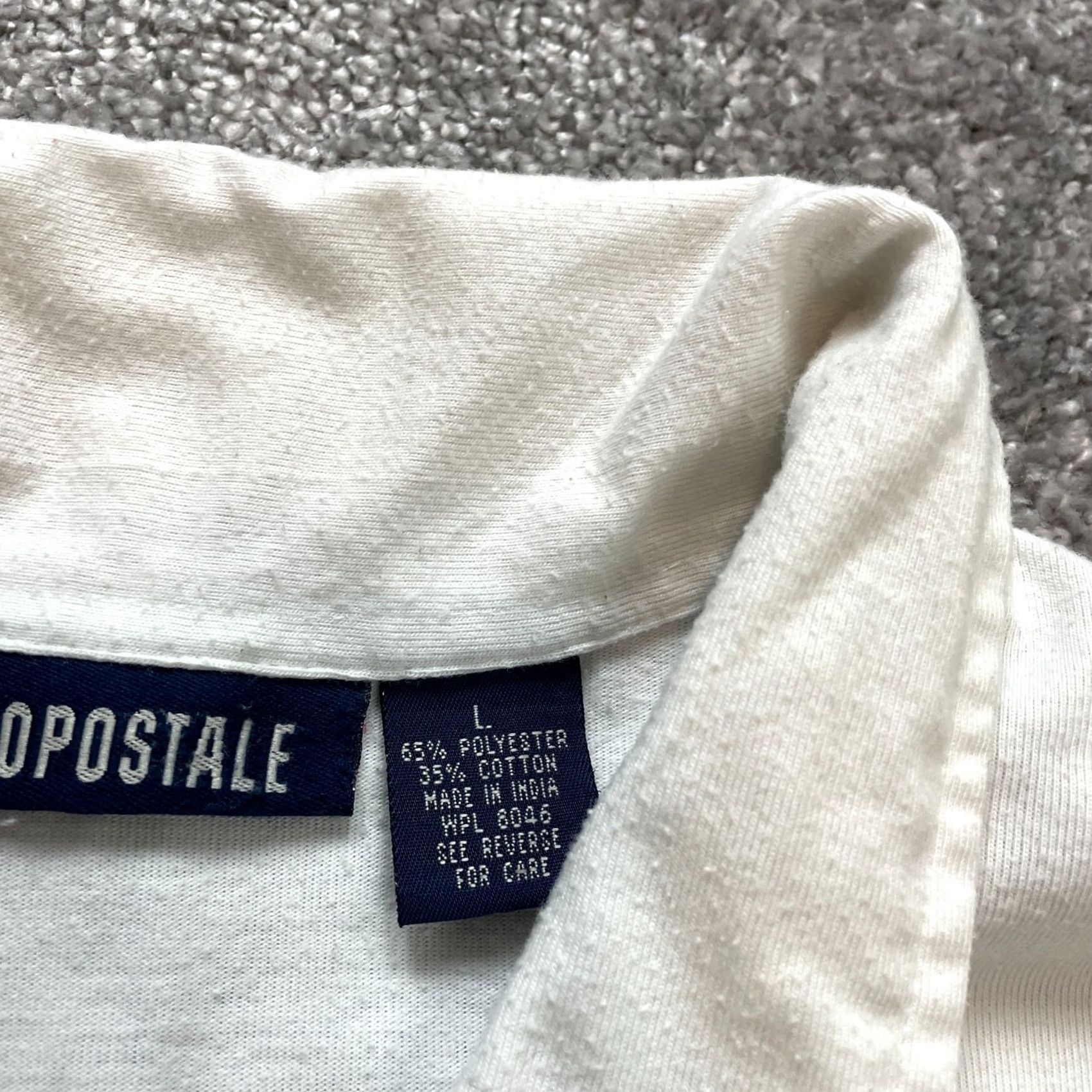 Vintage VINTAGE Aéropostale Polo Shirt Mens L White Striped Logo Golf Rugby Preppy Vintage Mens L White Polo Size US L / EU 52-54 / 3 - 5 Thumbnail