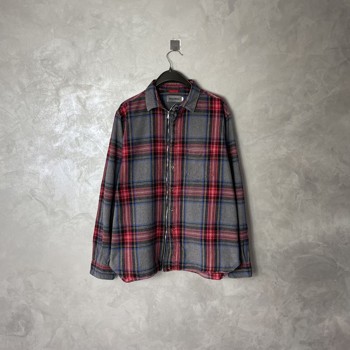 Flannel × Japanese Brand Beautilities Made In Japan Utility Zip + Buttons Shirt Size US L / EU 52-54 / 3 - 1 Thumbnail