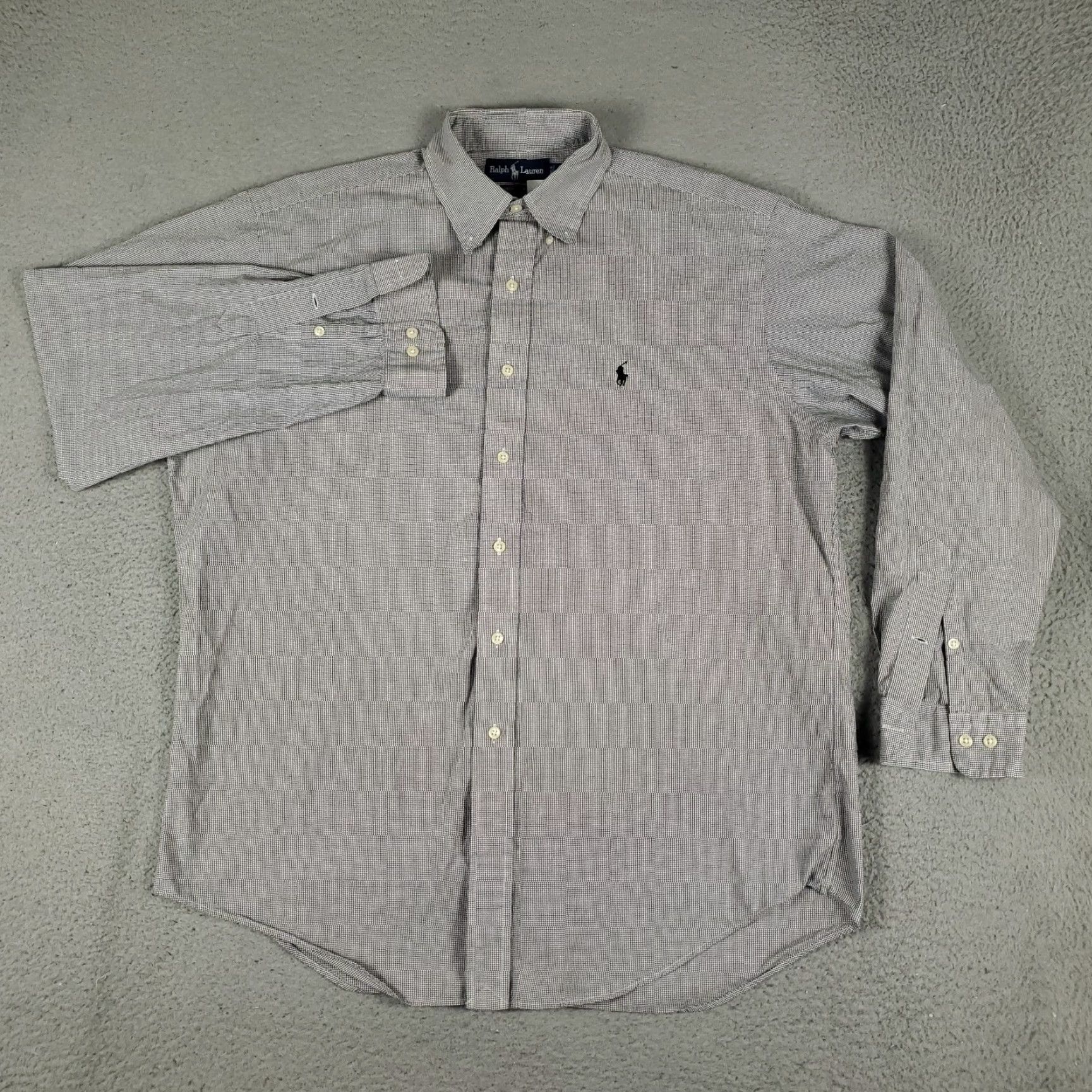 Ralph Lauren Ralph Lauren Dress Shirt Mens 16 Gray Check Long Sleeve Button Up Regular Fit Size 42R - 3 Thumbnail