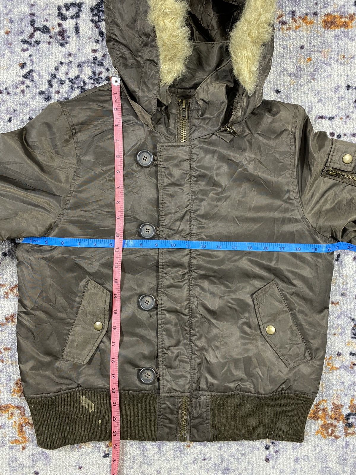 If Six Was Nine c.o.l.z.a - Fur Boxy Coat bomber army Jacket Size US L / EU 52-54 / 3 - 12 Thumbnail