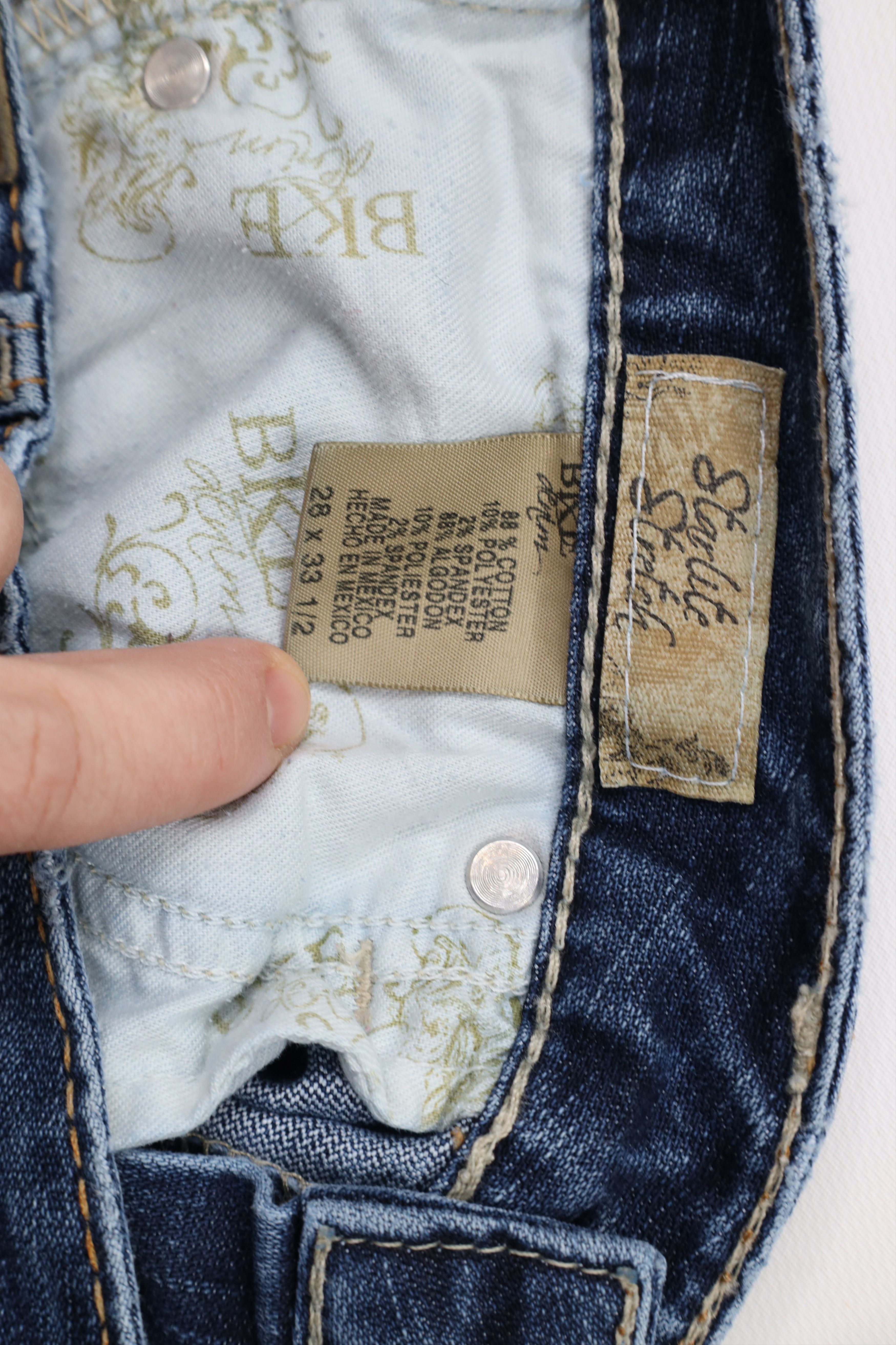Vintage Buckle BKE Thick Stitch Starlite Stretch Flared Jeans Blue Size 28" / US 6 / IT 42 - 9 Thumbnail