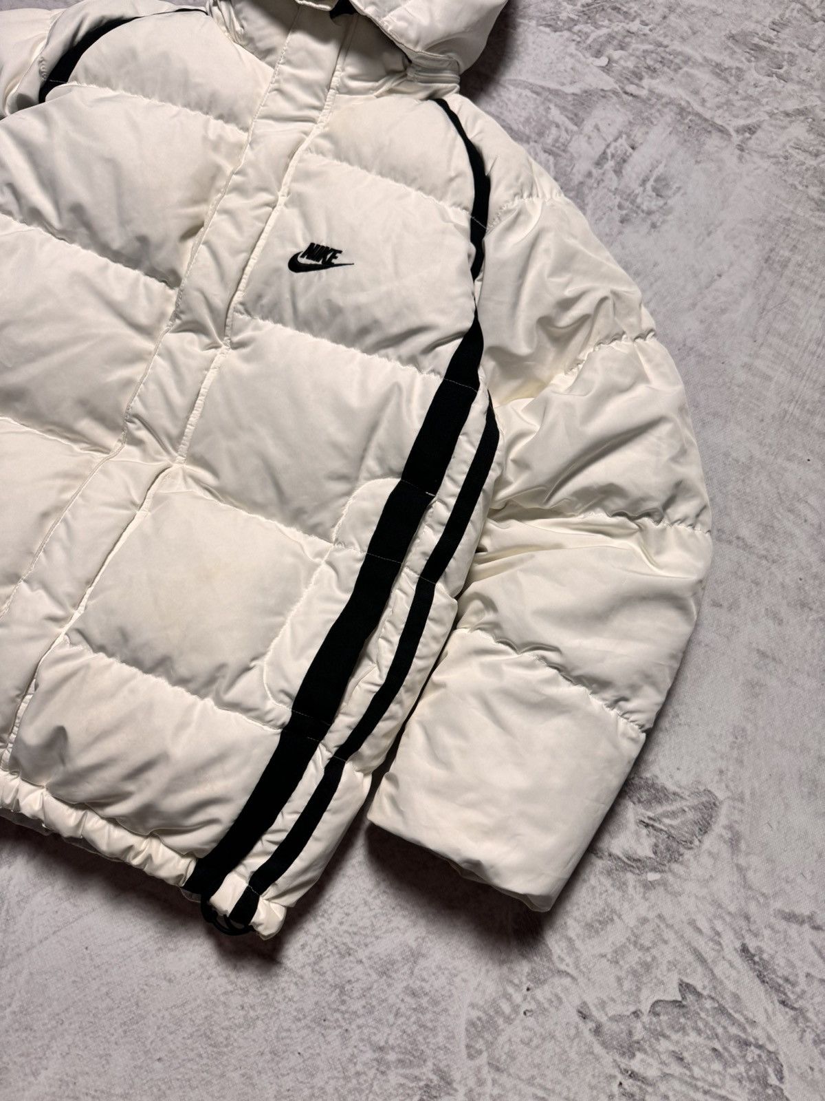 Nike × Vintage 00s Nike Vintage Down Hooded Drill Jacket Y2K Size US S / EU 44-46 / 1 - 4 Thumbnail