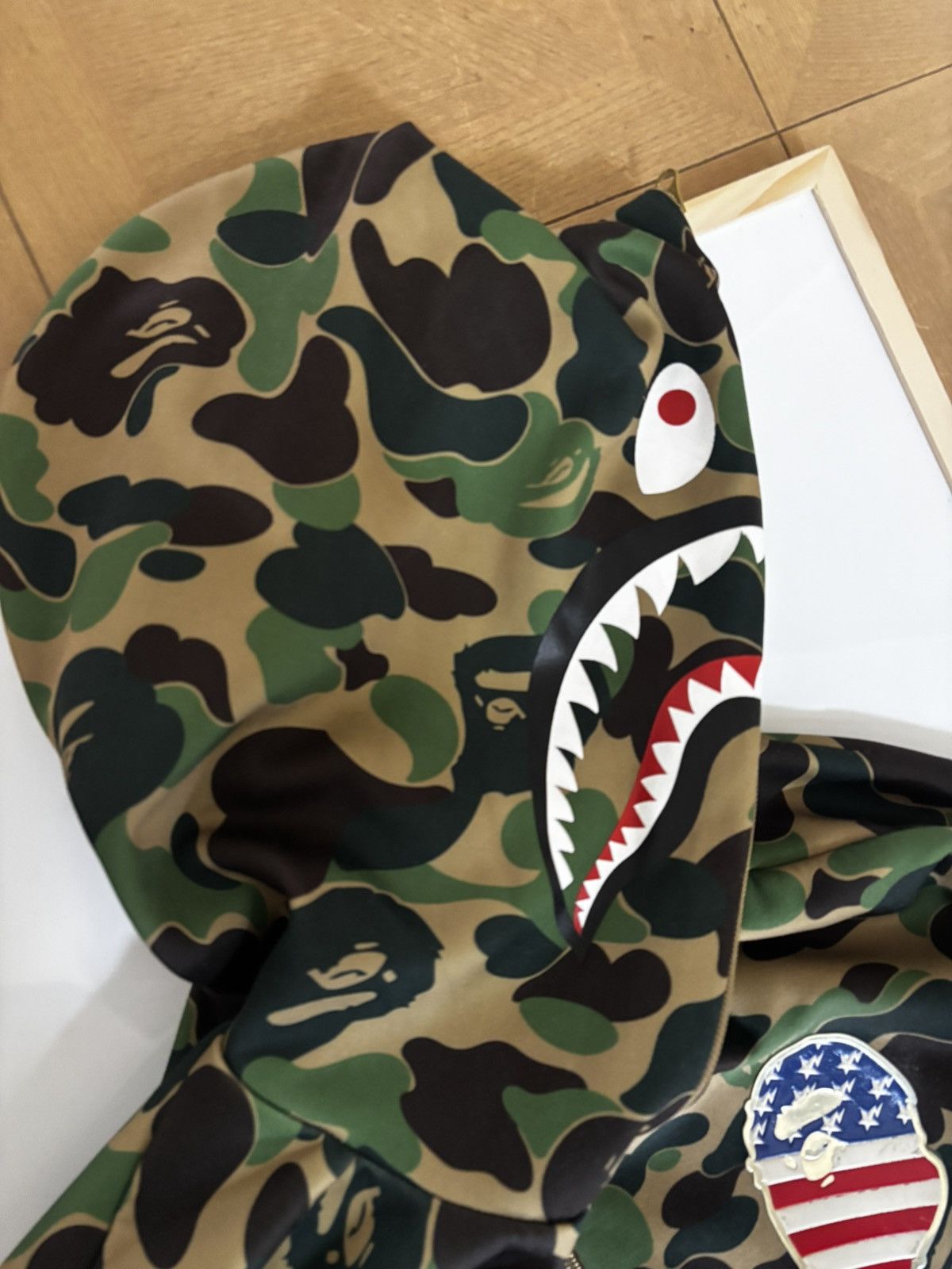 Adidas × Bape Authentic ape bape x adidas green camo shark hoodie M used Size US M / EU 48-50 / 2 - 5 Thumbnail