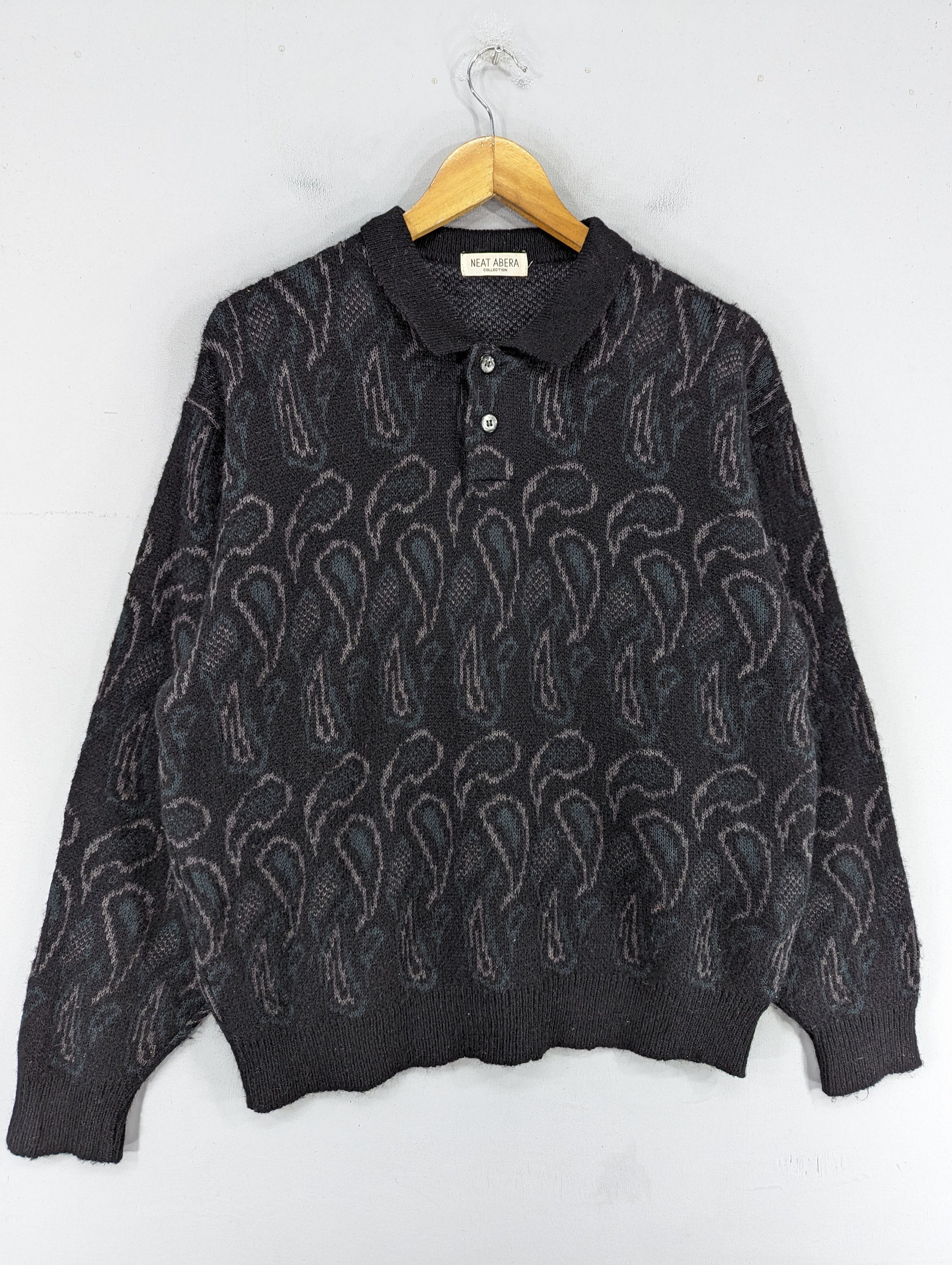 Vintage Japanese Brand Wool Knit Paisley Style Sweatshirt Size US M / EU 48-50 / 2 - 3 Thumbnail
