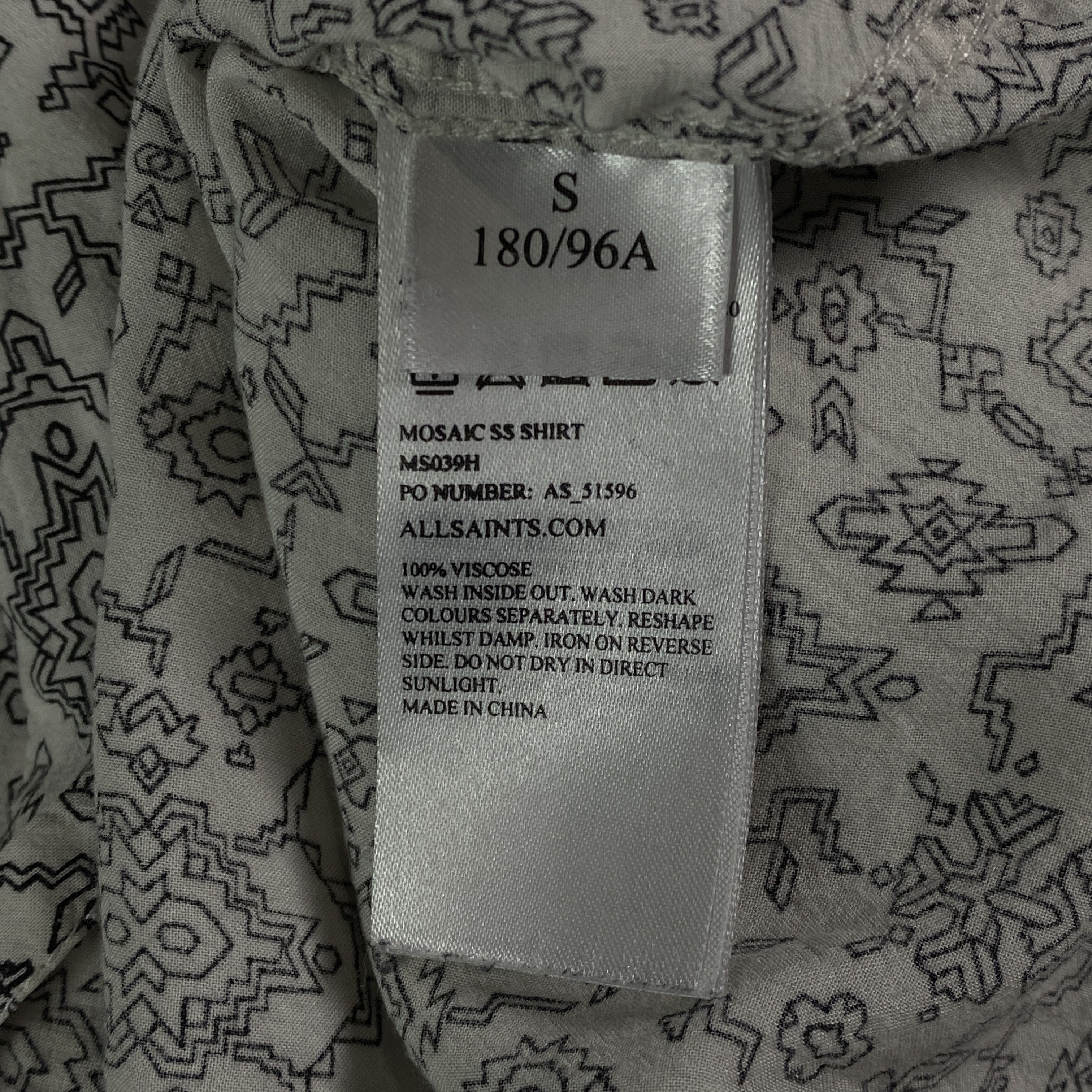 Allsaints Men’s Shirt Short Sleeve Allsaints Size S Printed Size US S / EU 44-46 / 1 - 5 Thumbnail