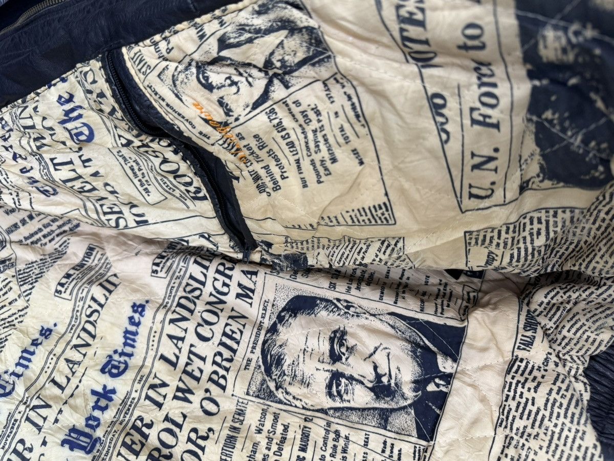 Vintage Vintage Leather Jacket The New York Times" newspaper Size US L / EU 52-54 / 3 - 8 Thumbnail