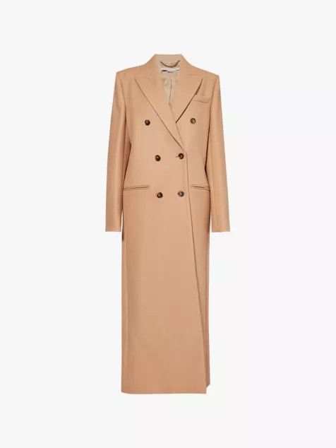 Stella McCartney o1s22i1n1024 Long Double-Breasted Coat in Beige Size M / US 6-8 / IT 42-44 - 1 Thumbnail