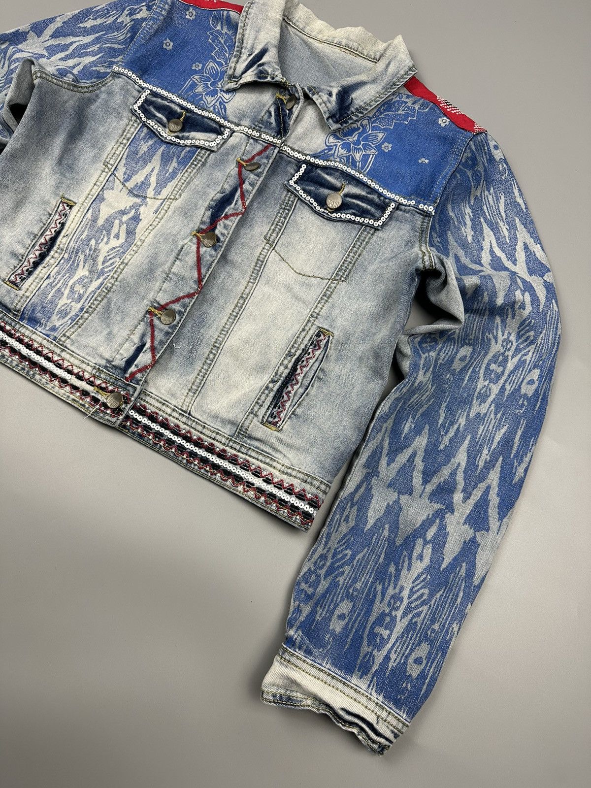 Desigual × Japanese Brand Desigual Native Shashiko Denim Jacket Size US M / EU 48-50 / 2 - 5 Thumbnail