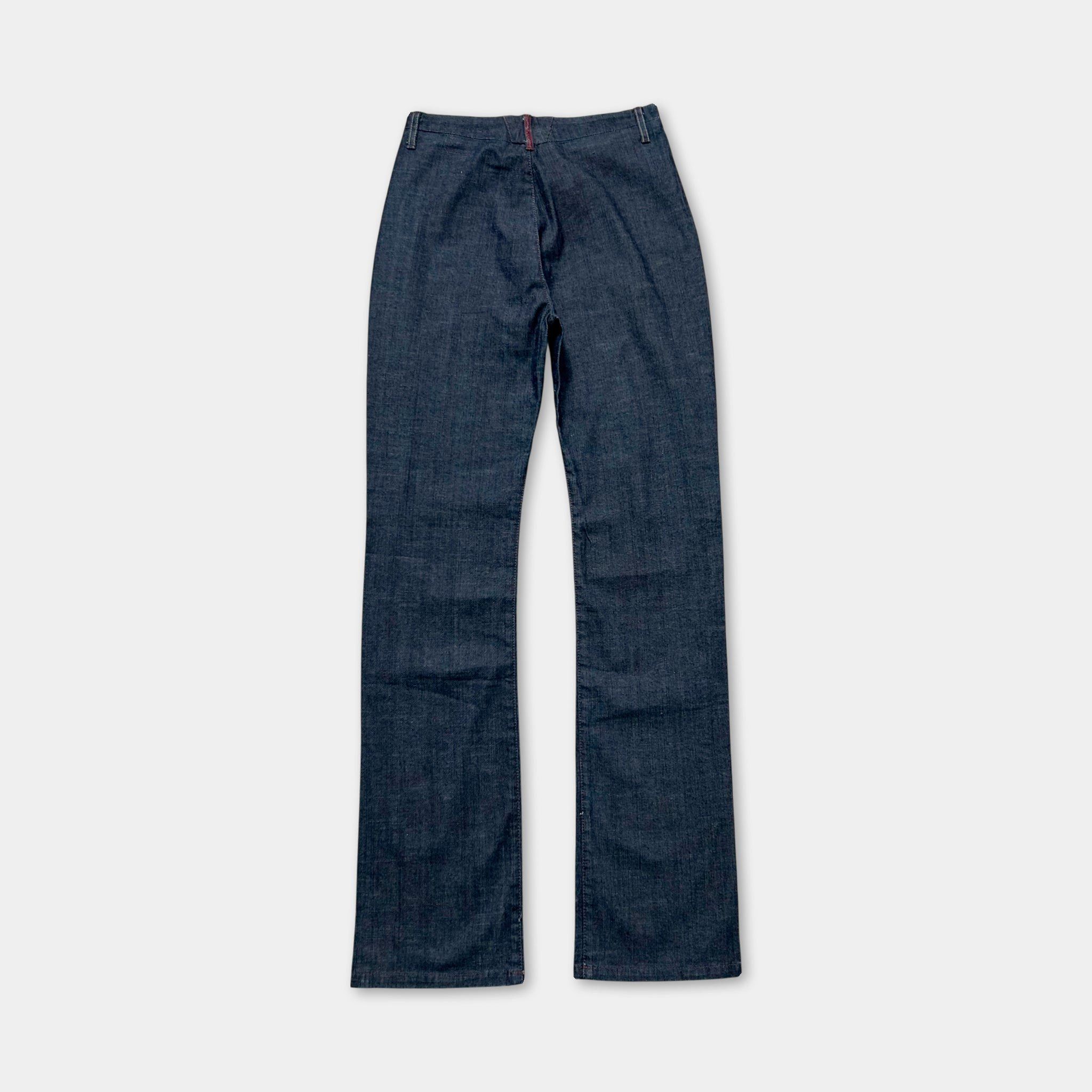 Marithe + Francois Girbaud Marithé + François Girbaud Dark Blue Straight Leg Jeans Size US 32 / EU 48 - 4 Thumbnail