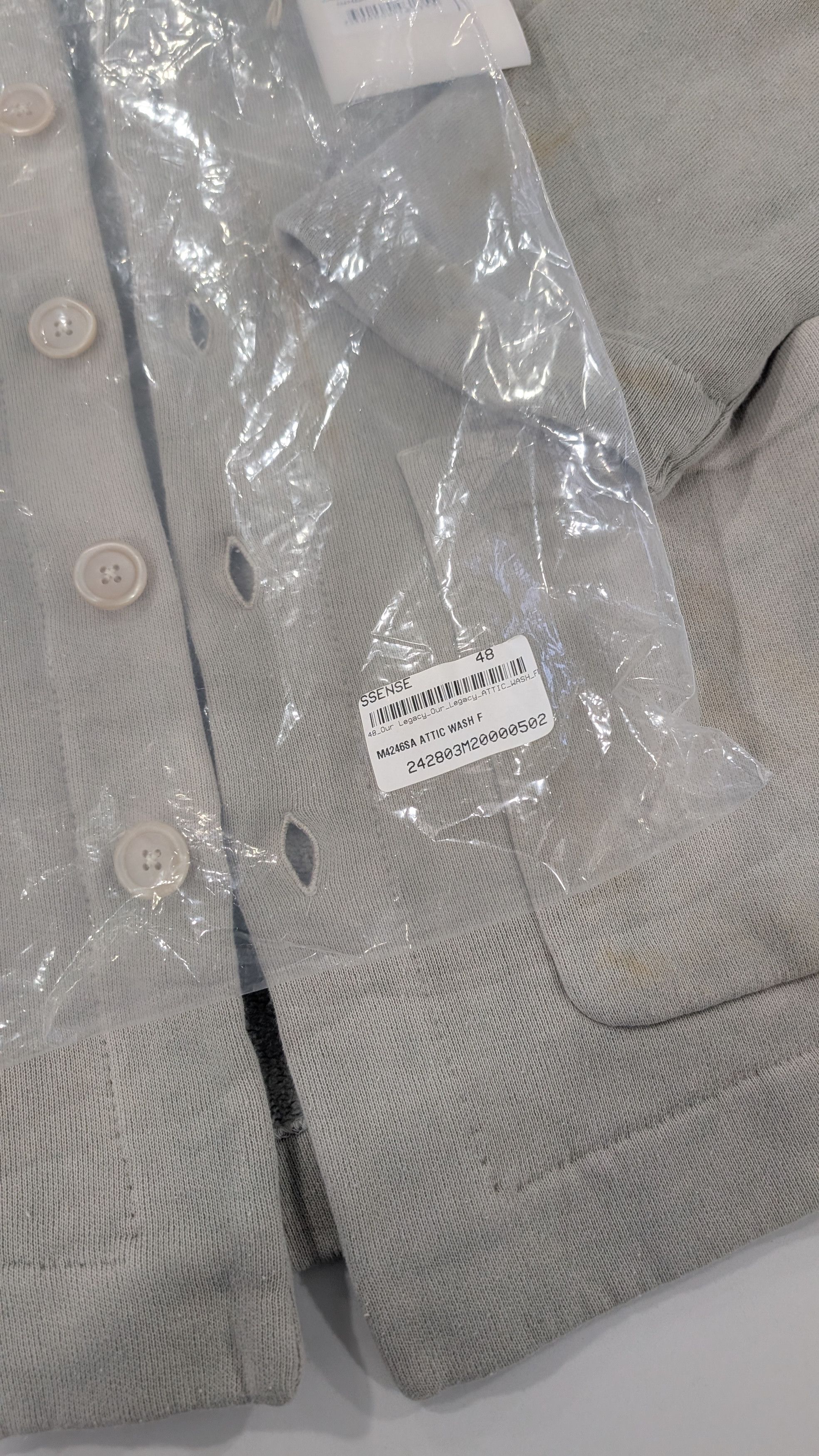 Our Legacy Our Legacy Shelter Cardigan 'Attic Wash Fleece' Size 48 Size US M / EU 48-50 / 2 - 11 Thumbnail