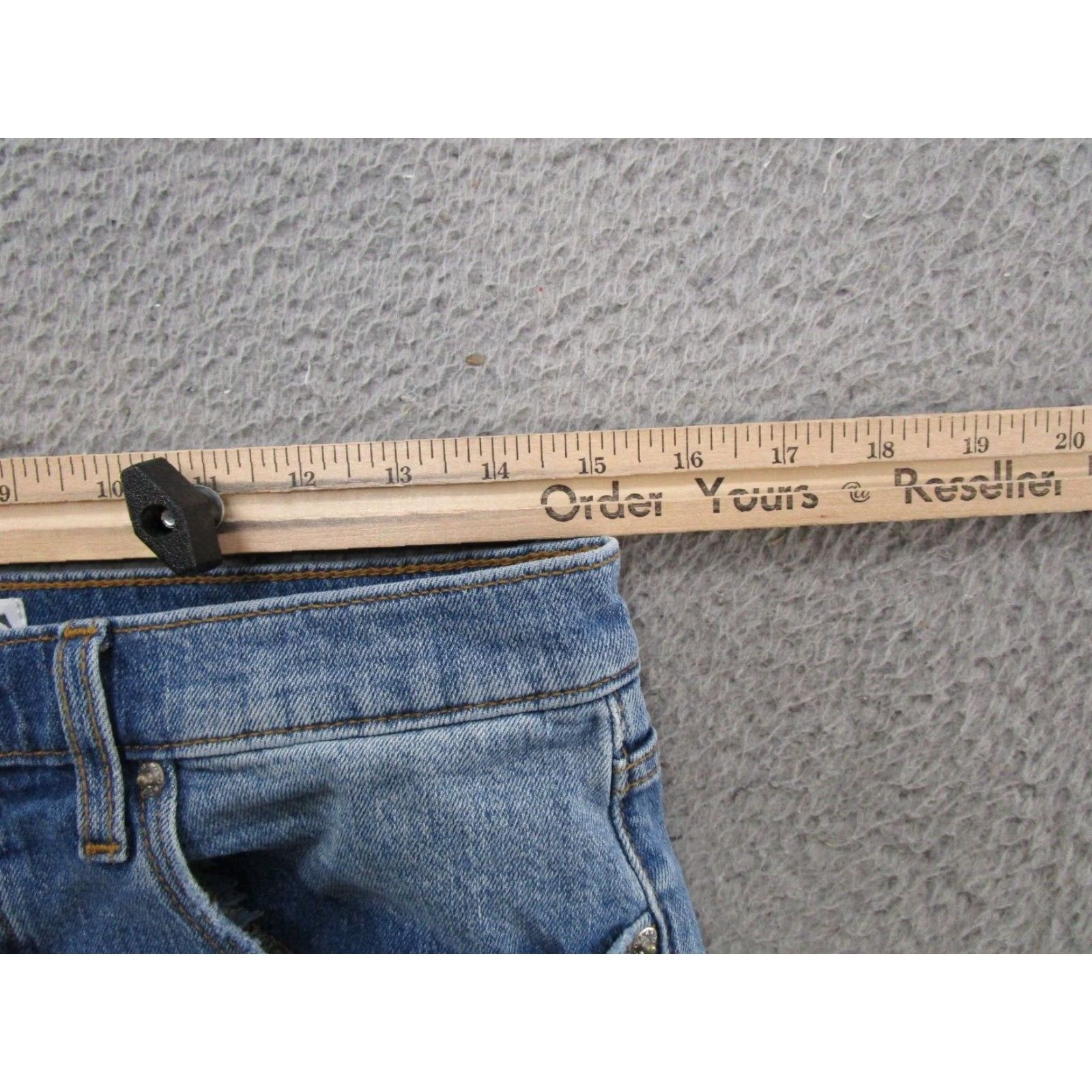 Denime Daze Jeans Women’s Blue Distressed Denim Jeans Size 29 Stretch Cotton Organic Size 29" - 6 Thumbnail