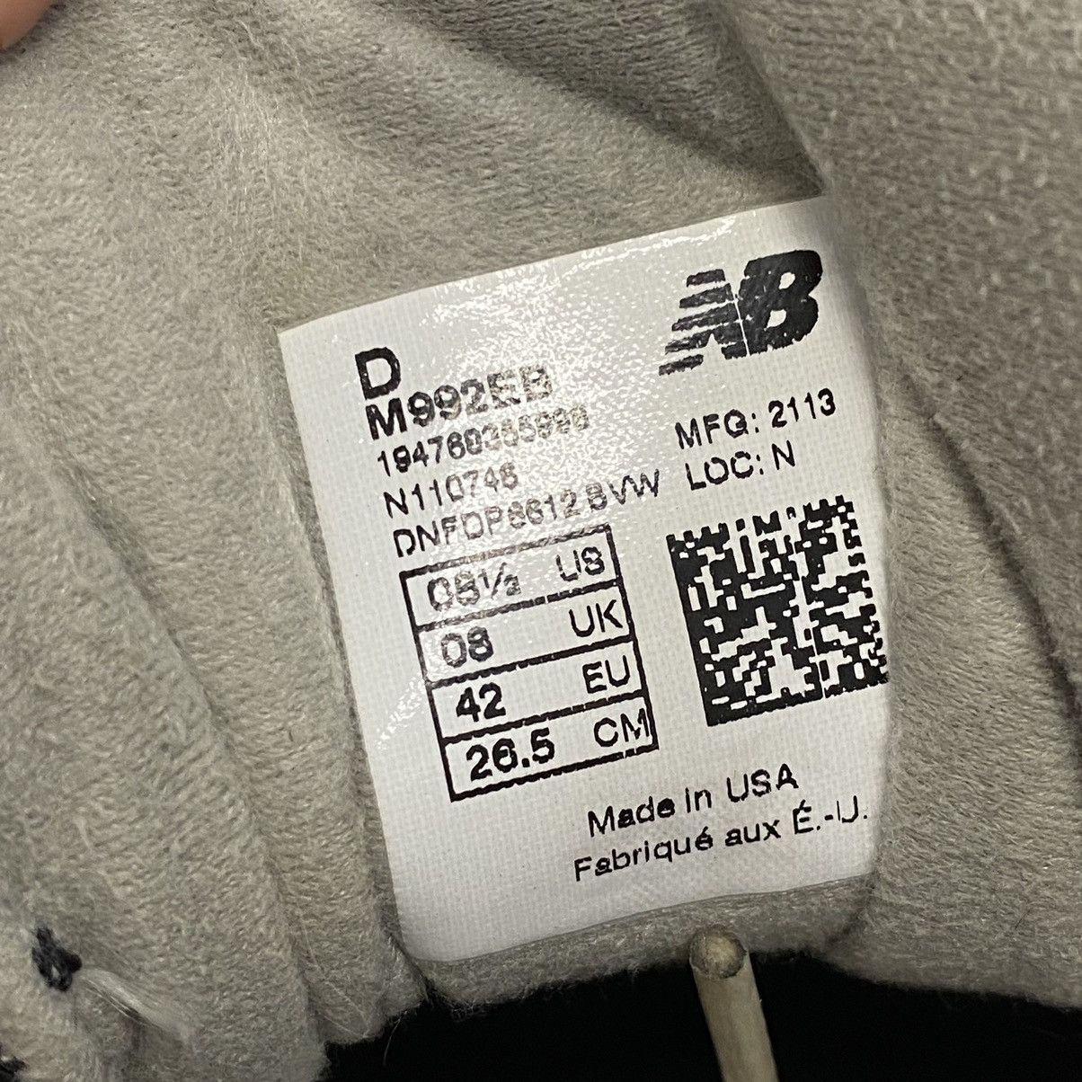New Balance × Vintage New Balance 992 “Black” M992EB Made in USA RARE EUC Size US 8.5 / EU 41-42 - 7 Thumbnail