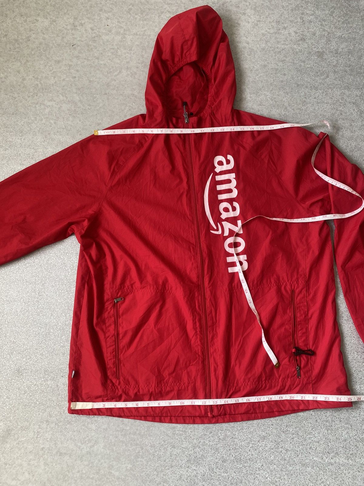 Japanese Brand Amazon Red Windbreaker Jacket with Hoodie- Size XL Size US XL / EU 56 / 4 - 13 Thumbnail