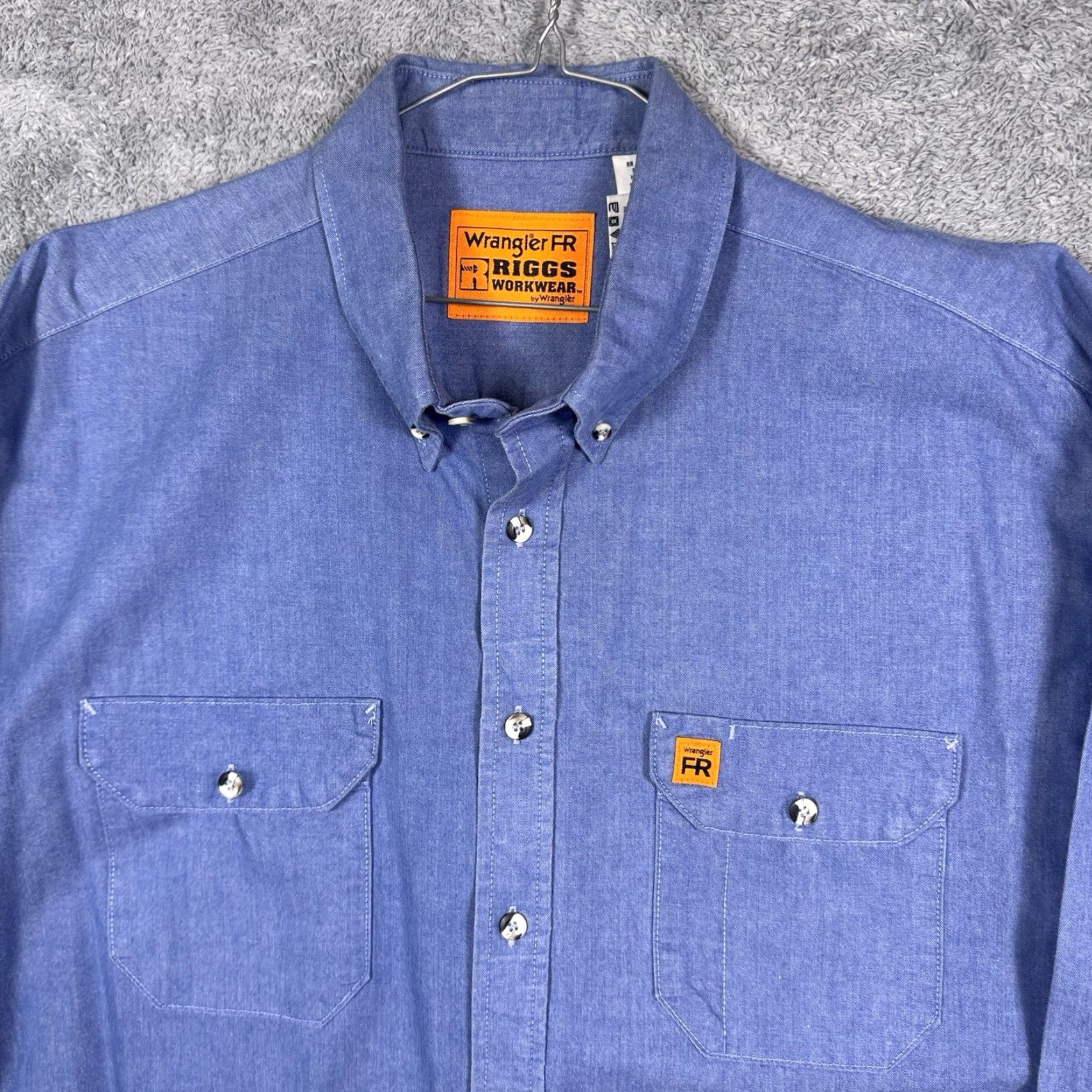 Wrangler Wrangler Shirt Mens 2XL Denim Canvas FR Riggs Workwear 8.1 ATPV HRC2 Utility Denim Canvas Utility Size US XXL / EU 58 / 5 - 4 Thumbnail