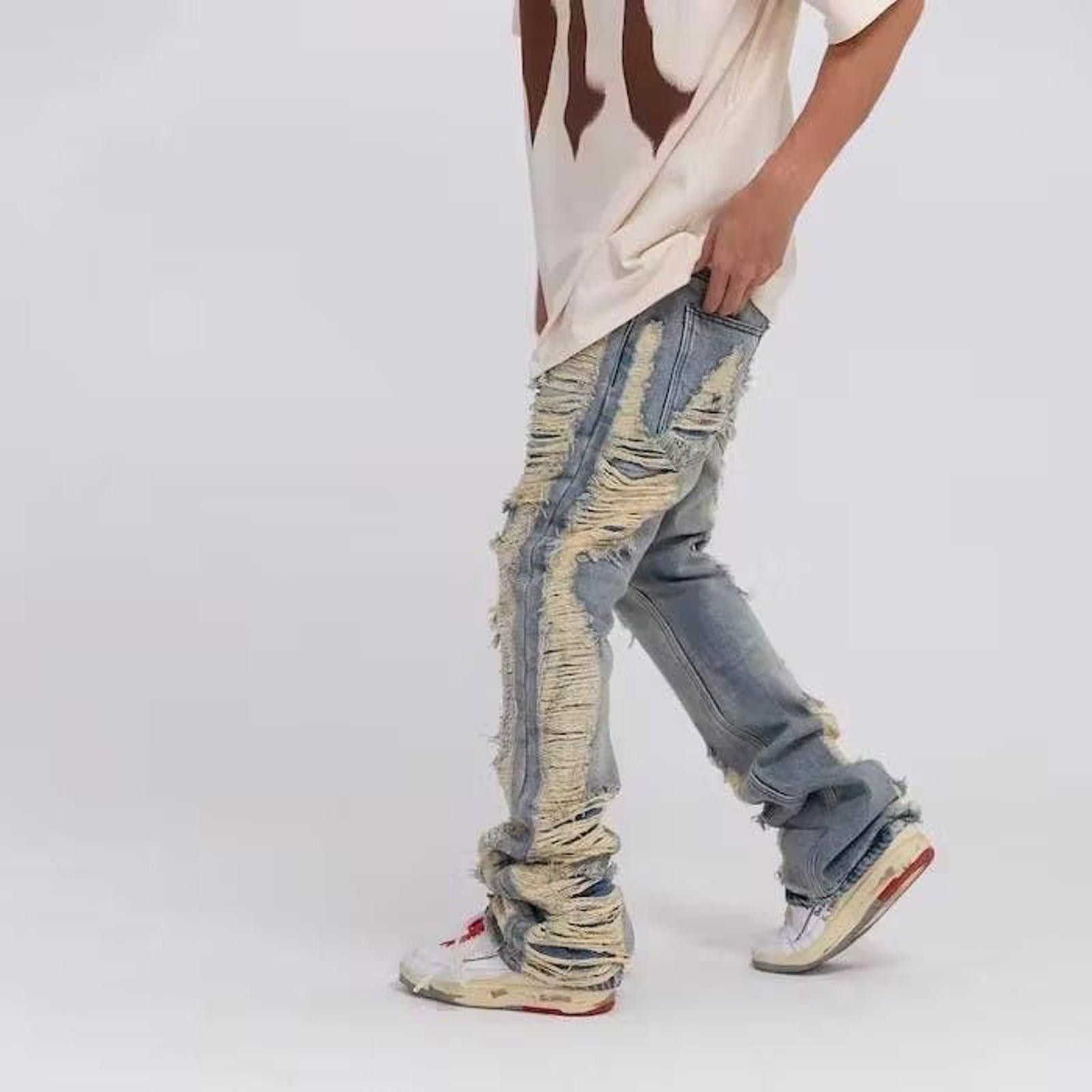 Japanese Brand Distressed Baggy Denim Jeans Size US 32 / EU 48 - 3 Thumbnail