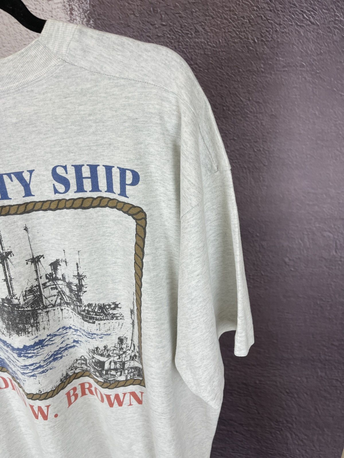 Fruit Of The Loom FOTL heavy roll liberty ship john w. brown made in USA tee Size US XL / EU 56 / 4 - 11 Thumbnail
