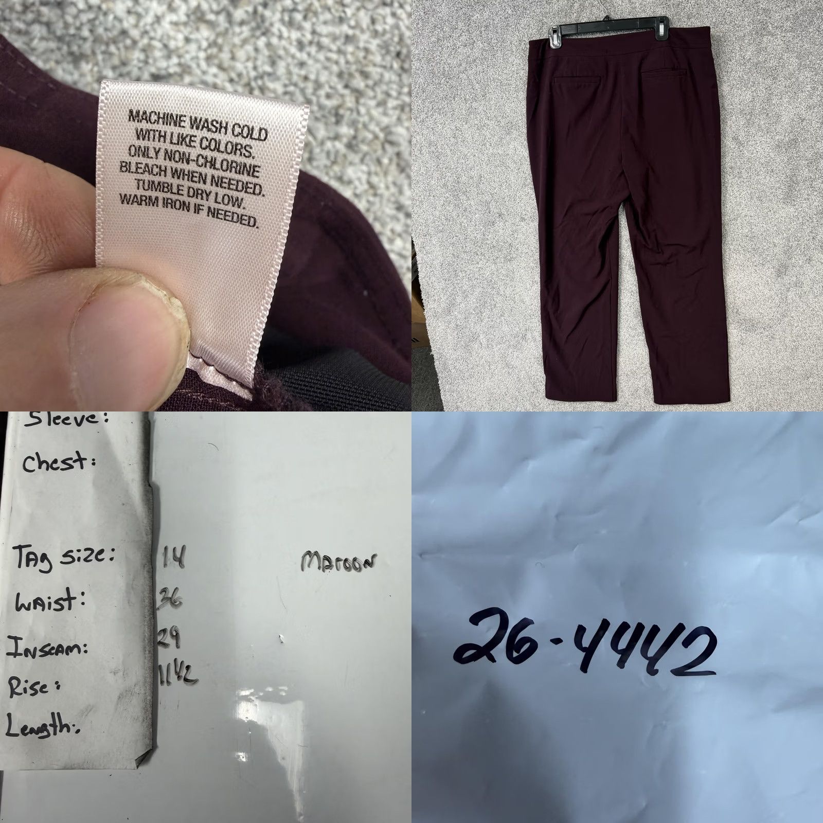 Vintage VINTAGE? No — Roz & Ali Dress Pants Womens Size 14 36x29 Ponte Knit Office Siren Chic Workwear Size 36" / US 14 / IT 50 - 8 Thumbnail