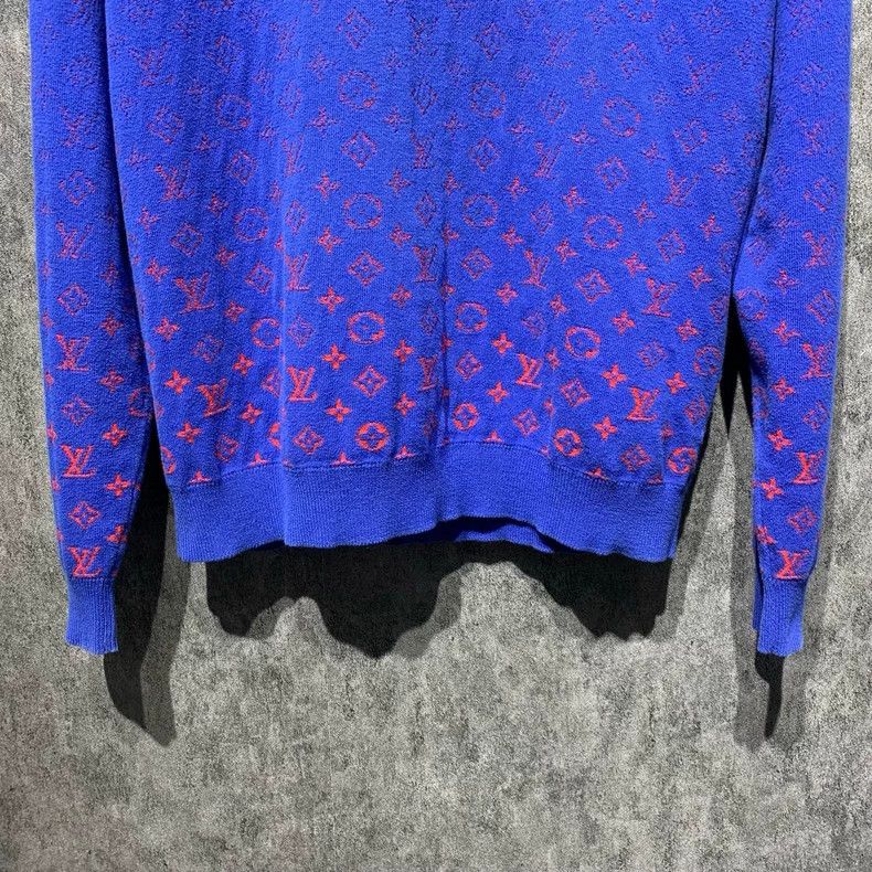 Louis Vuitton Louis Vuitton Red and blue gradient knitted sweater 2501-Ne Size US L / EU 52-54 / 3 - 6 Thumbnail