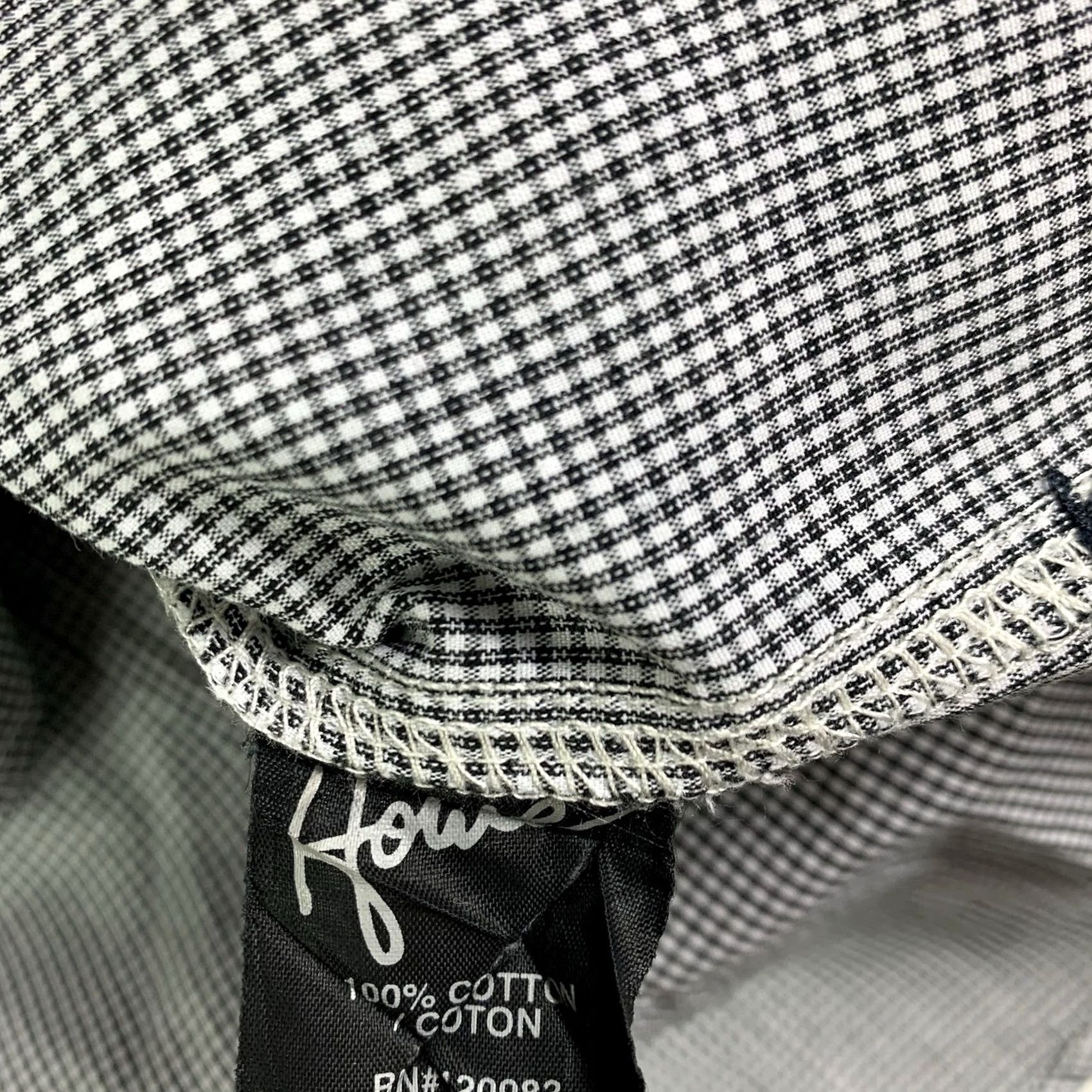 Vintage Howie Shirt Mens Medium Check Gray Button-Up Dress Long Sleeve Mens Size 40R - 6 Thumbnail