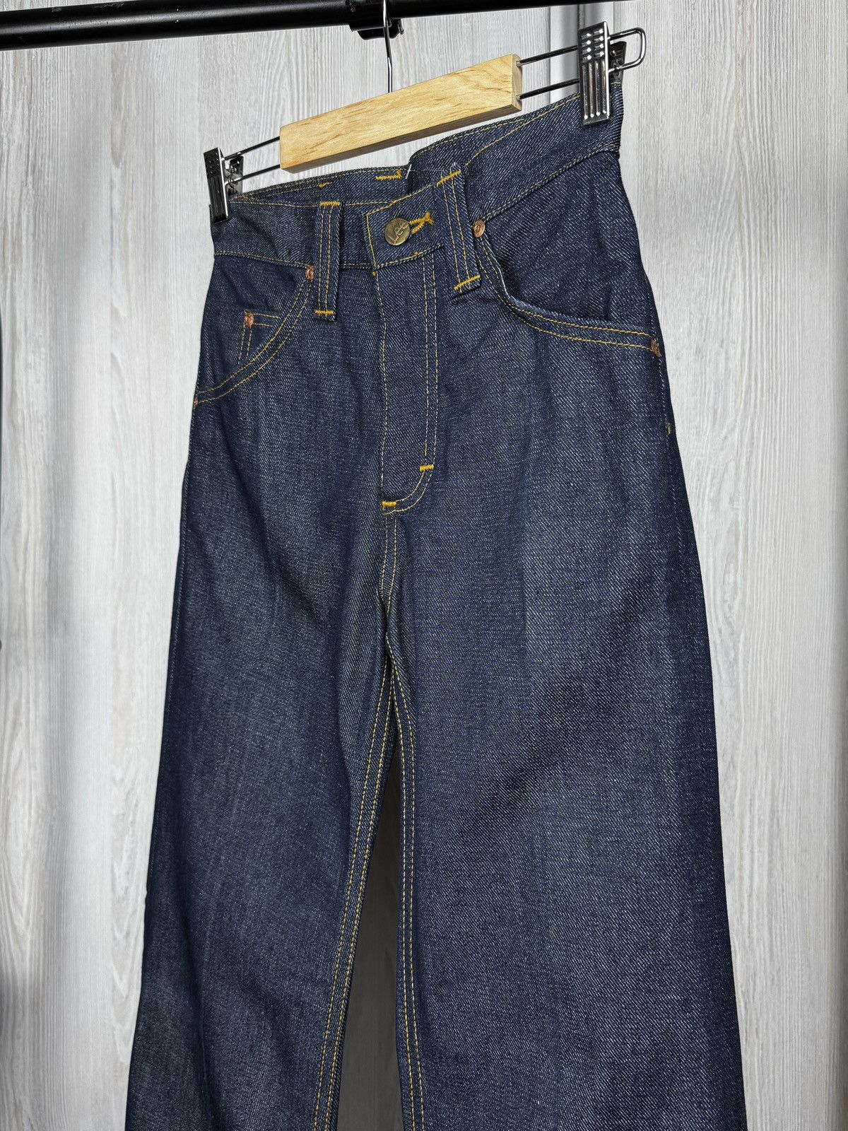 Lee Lee vintage 70s raw indigo blue flared wide jeans boot cut Size 26" / US 2 / IT 38 - 7 Thumbnail
