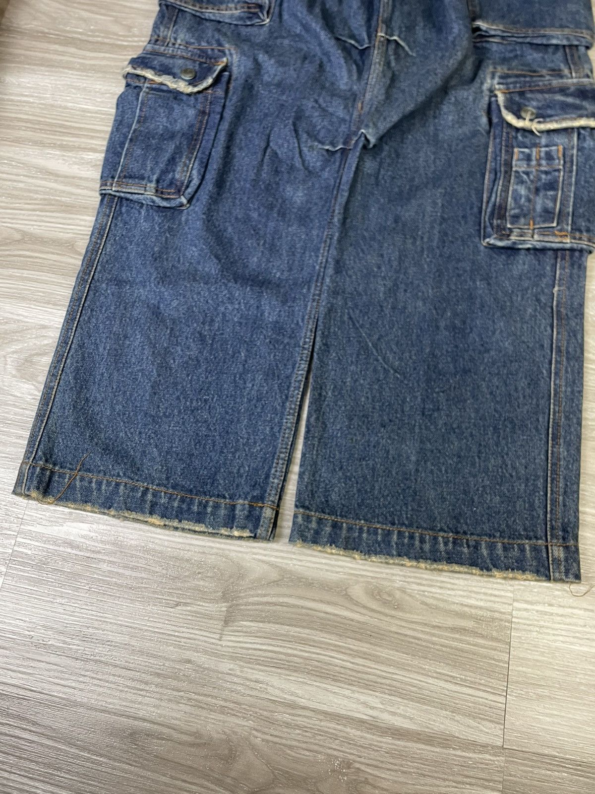 Abercrombie & Fitch × Vintage Abercrombie & Fitch Cargo Multi Pocket Blue Baggy Jeans Size US 37 - 8 Thumbnail