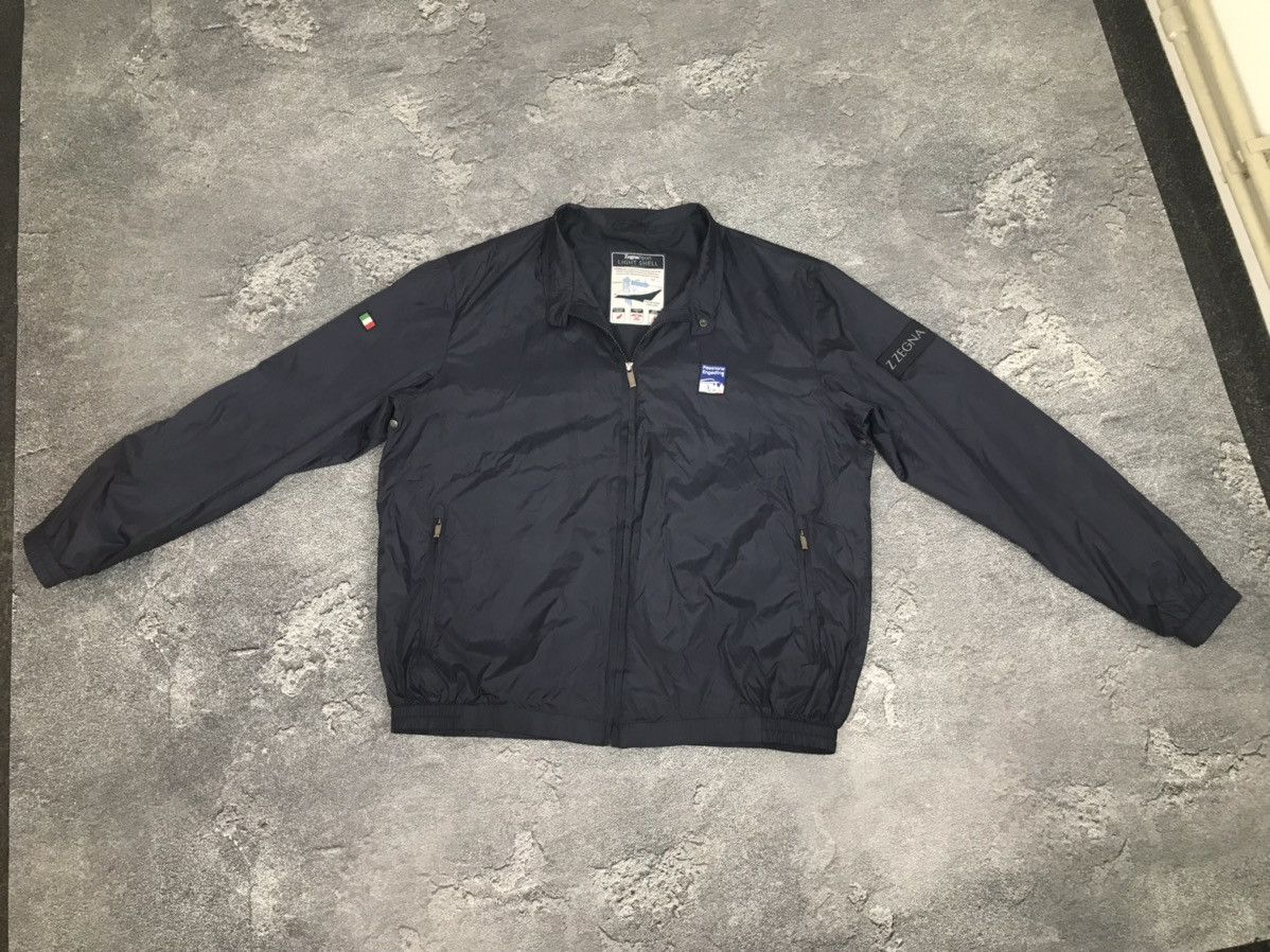 Z Zegna Zegna Nylon Shimmer Navy Blue Zip Up Windbreaker Jacket Size US L / EU 52-54 / 3 - 4 Thumbnail