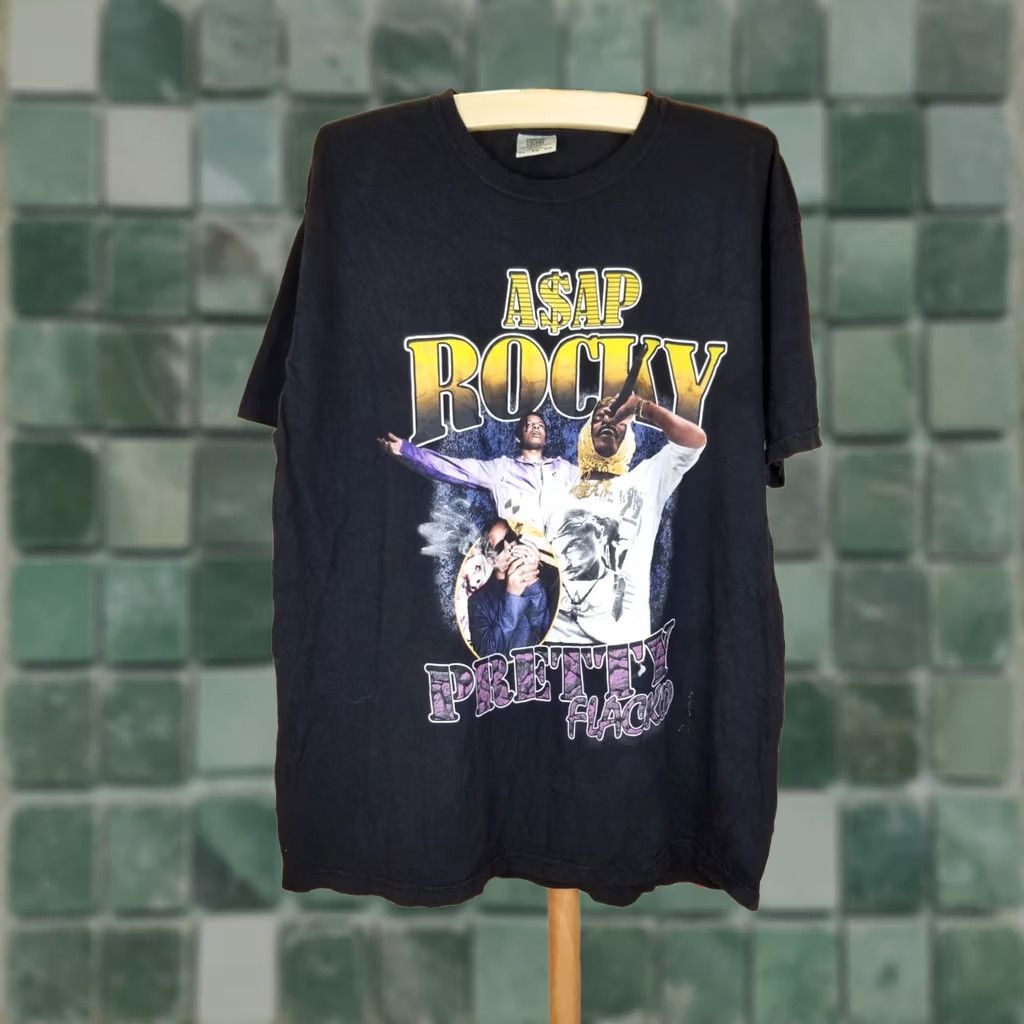Vintage ASAP Rocky Pretty Flacko Hip Hop Black T-Shirt XL Large Shirt Men XL Black Cotton Crew Neck Short Sleeve Vintage: No Size US XL / EU 56 / 4 - 1 Thumbnail