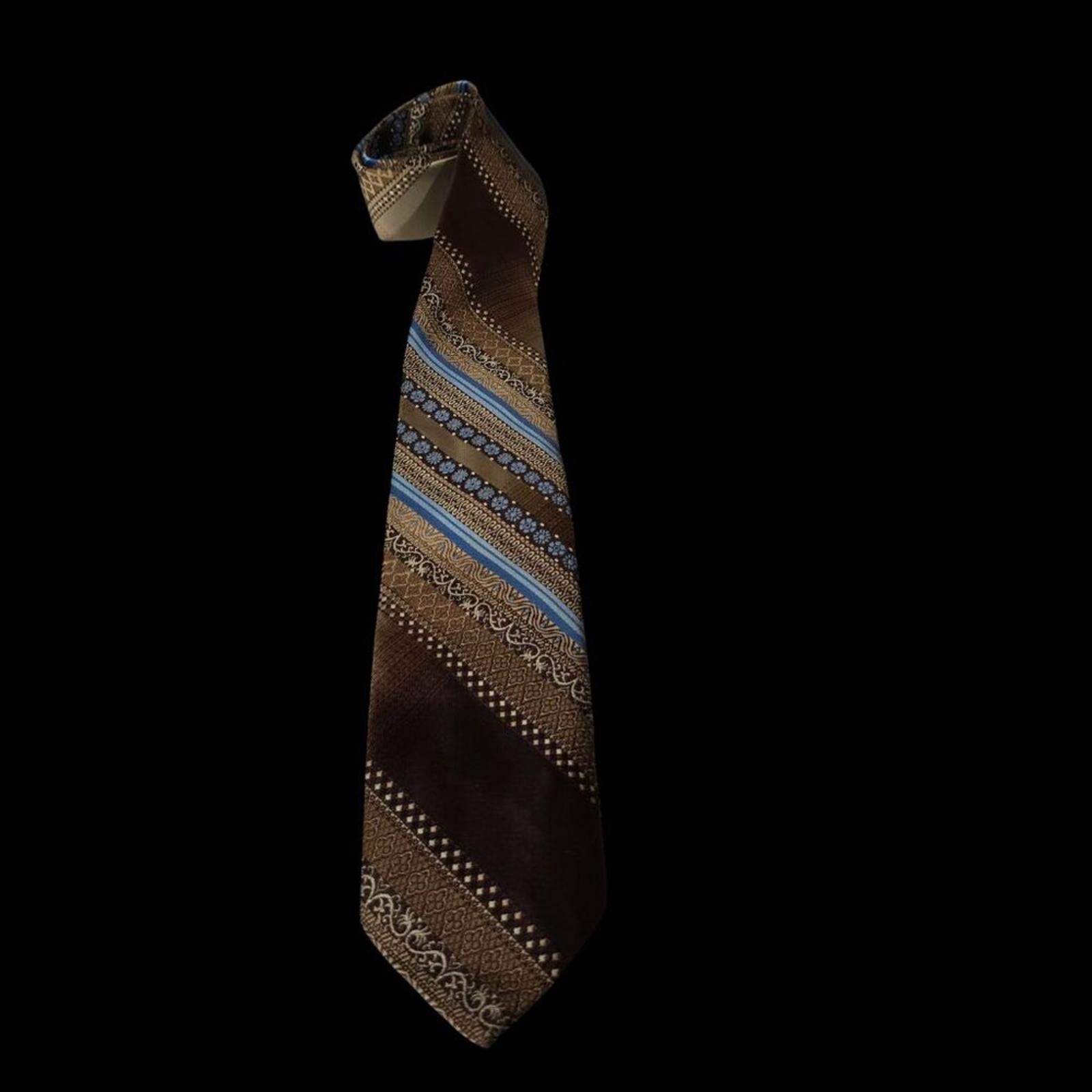 Other Via Ravenna Vintage Silk Necktie Browns & Blues Size ONE SIZE - 1 Thumbnail