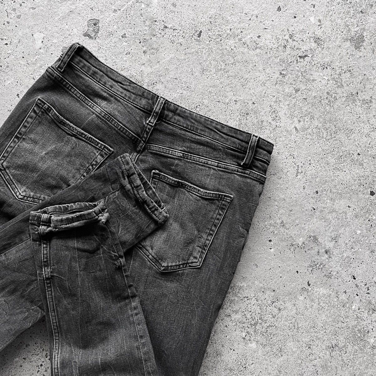 Designer × Zara Zara Man “Regret Nothing” Gray Denim Straight Jeans Zipper Size US 32 / EU 48 - 6 Thumbnail