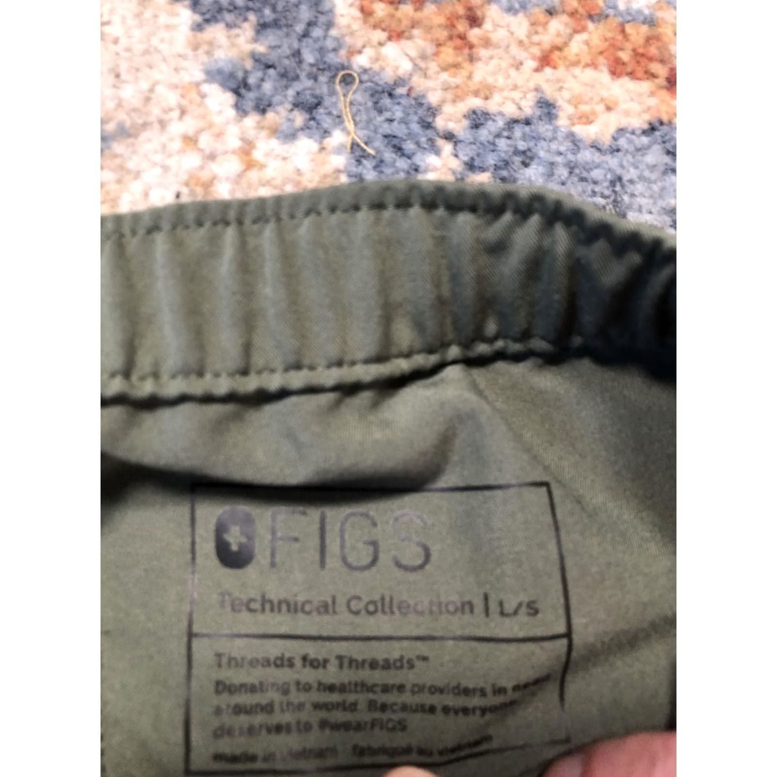 Vintage FIGS Cairo Pants Mens 37x29 Green Technical Collection Cargo Scrub Elastic Waist Size US 33 - 7 Thumbnail